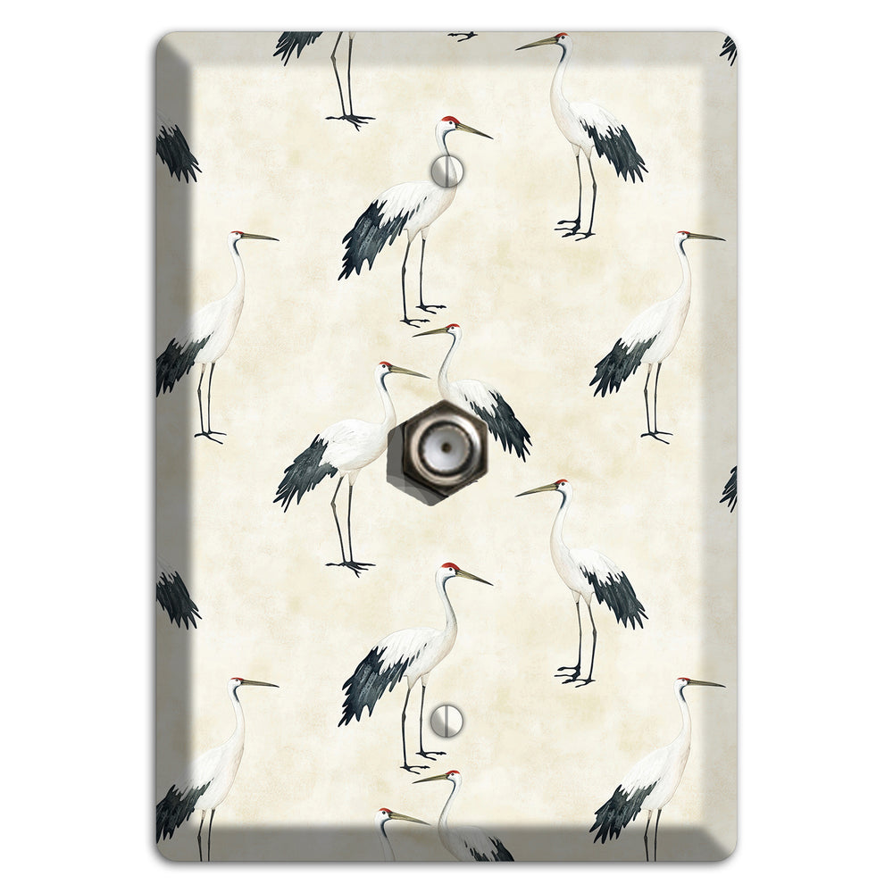 Pearl Crane Garden Cable Wallplate