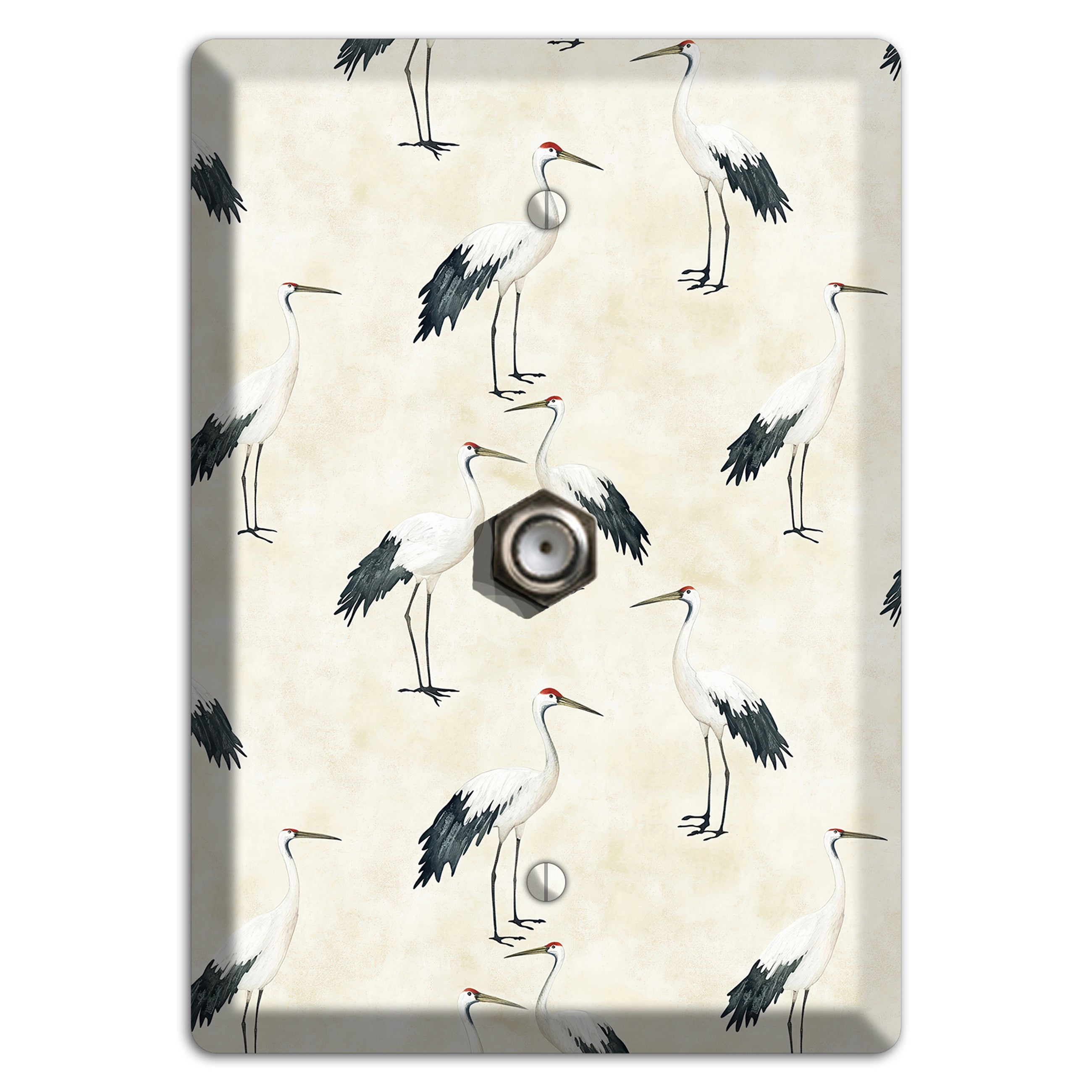 Pearl Crane Garden Cable Wallplate