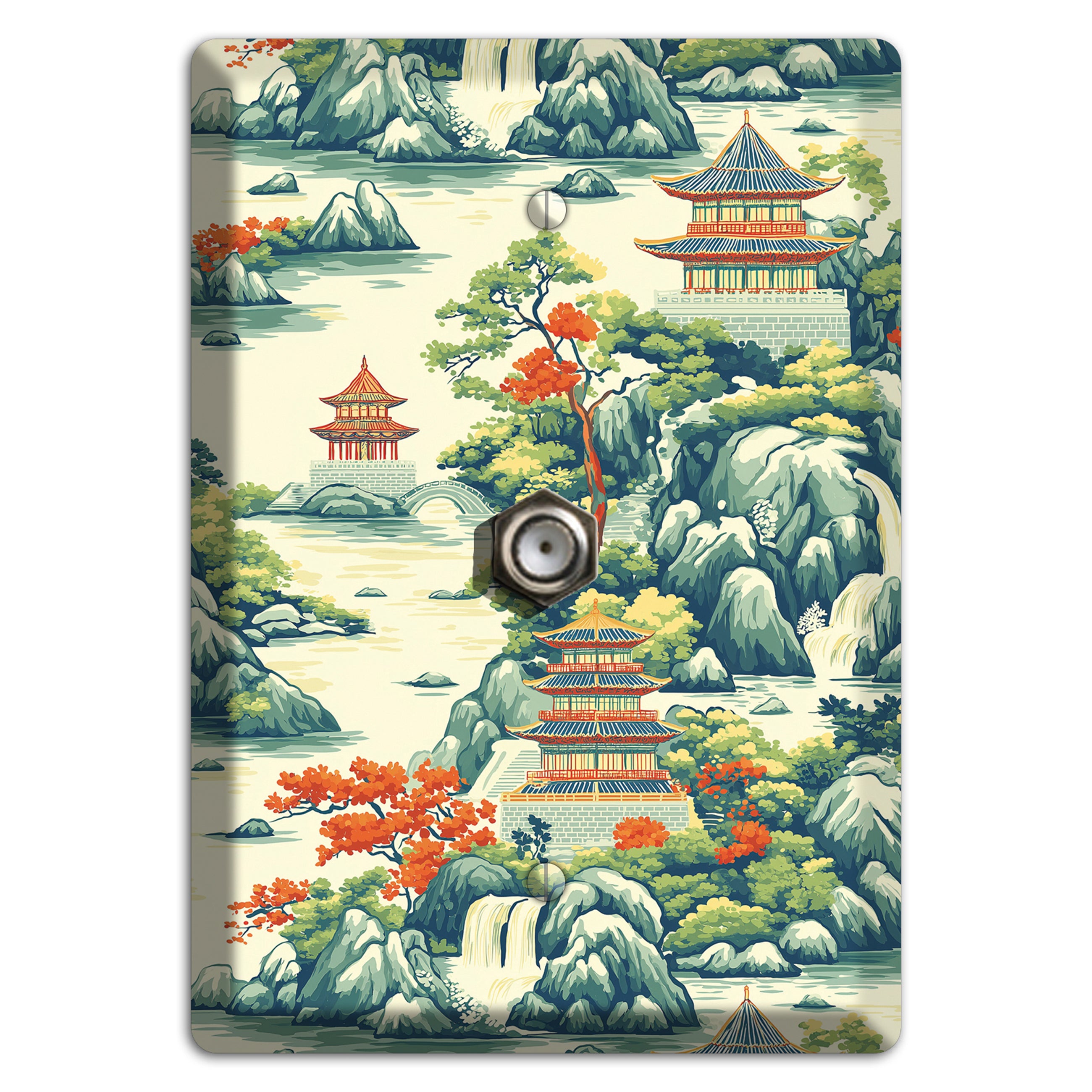Cascade & Pagoda Cable Wallplate