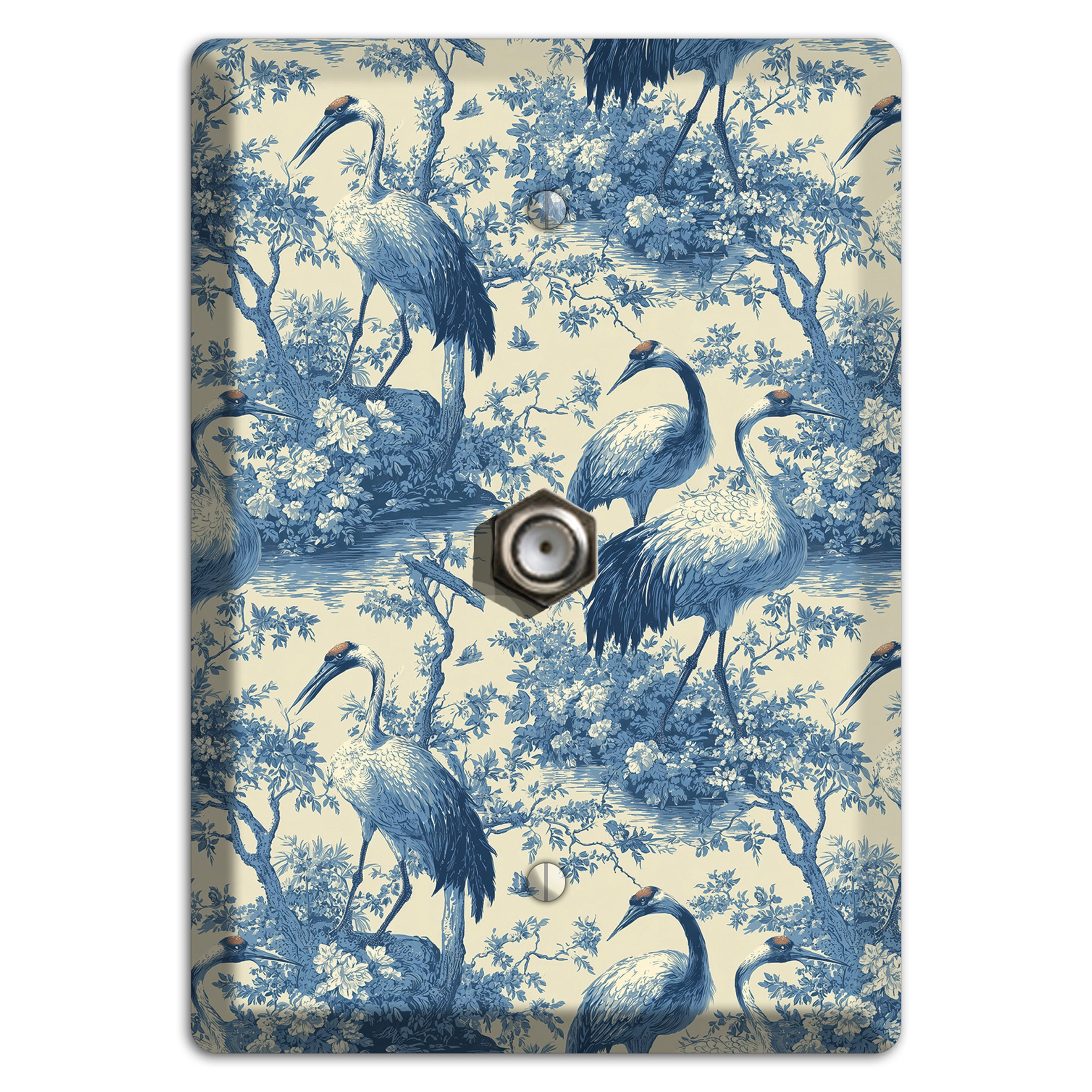 Cobalt Toile Vigil Cable Wallplate
