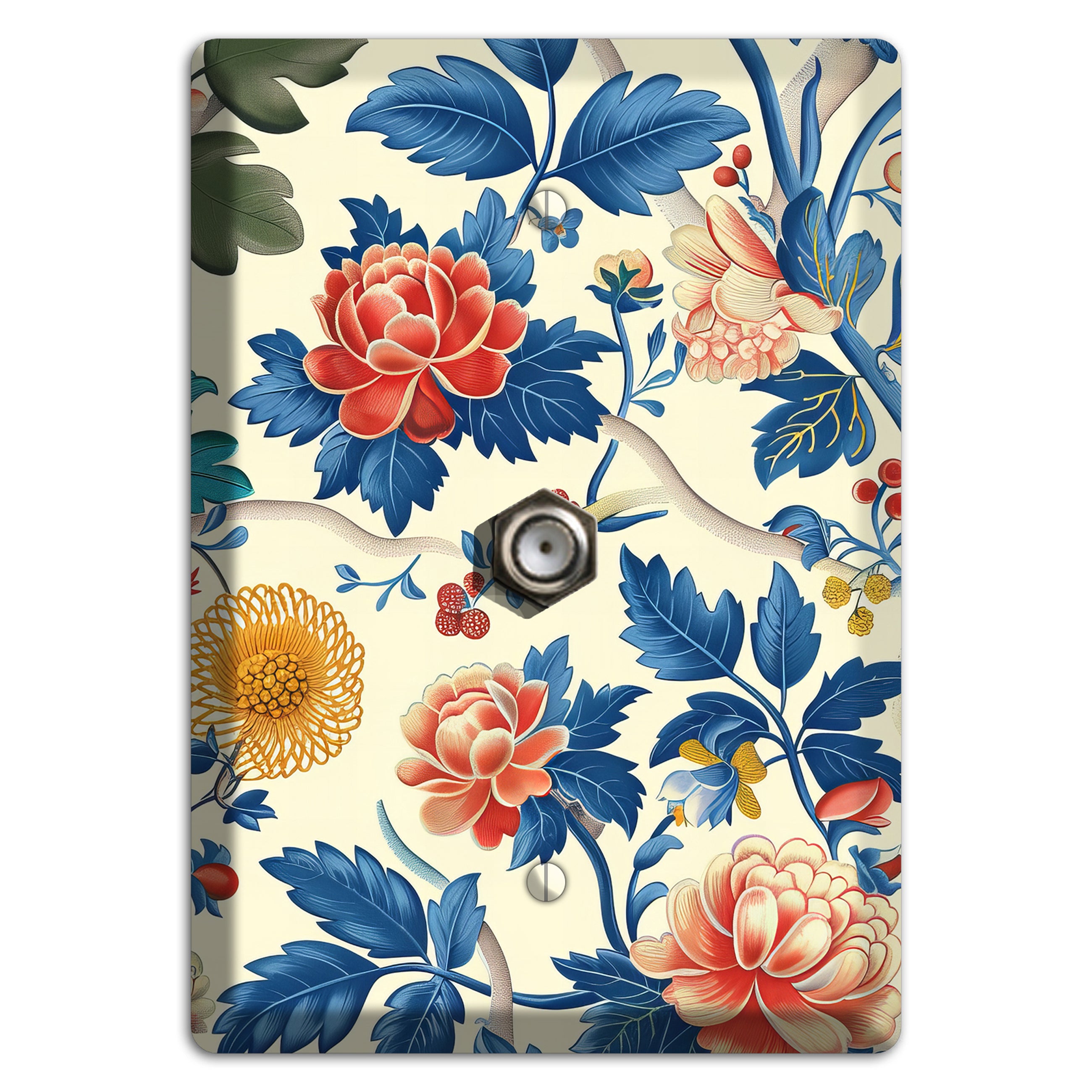 Porcelain Garden Riot Cable Wallplate