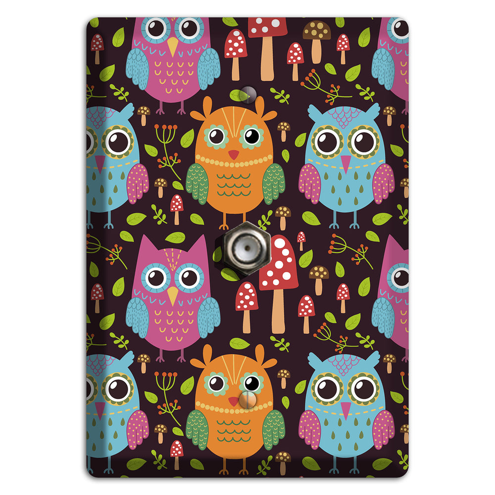 Bright Forest Owls Cable Wallplate