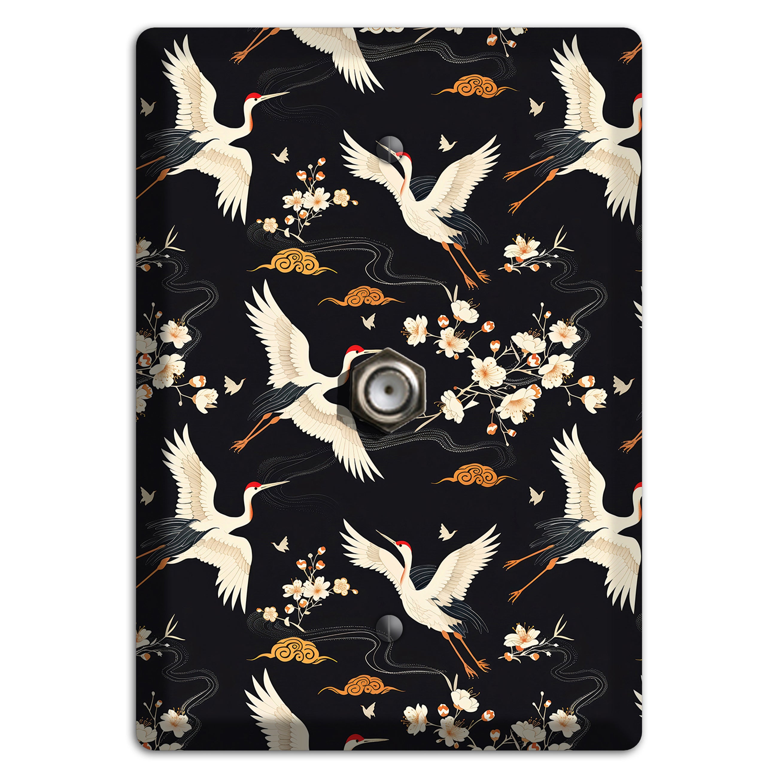Obsidian Crane Nocturne Cable Wallplate