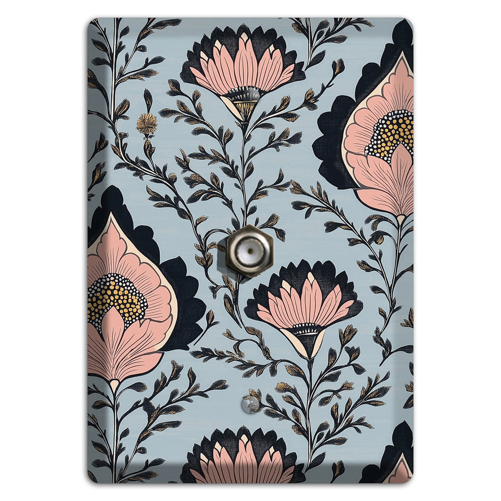 Lotus & Damask Dusk Cable Wallplate