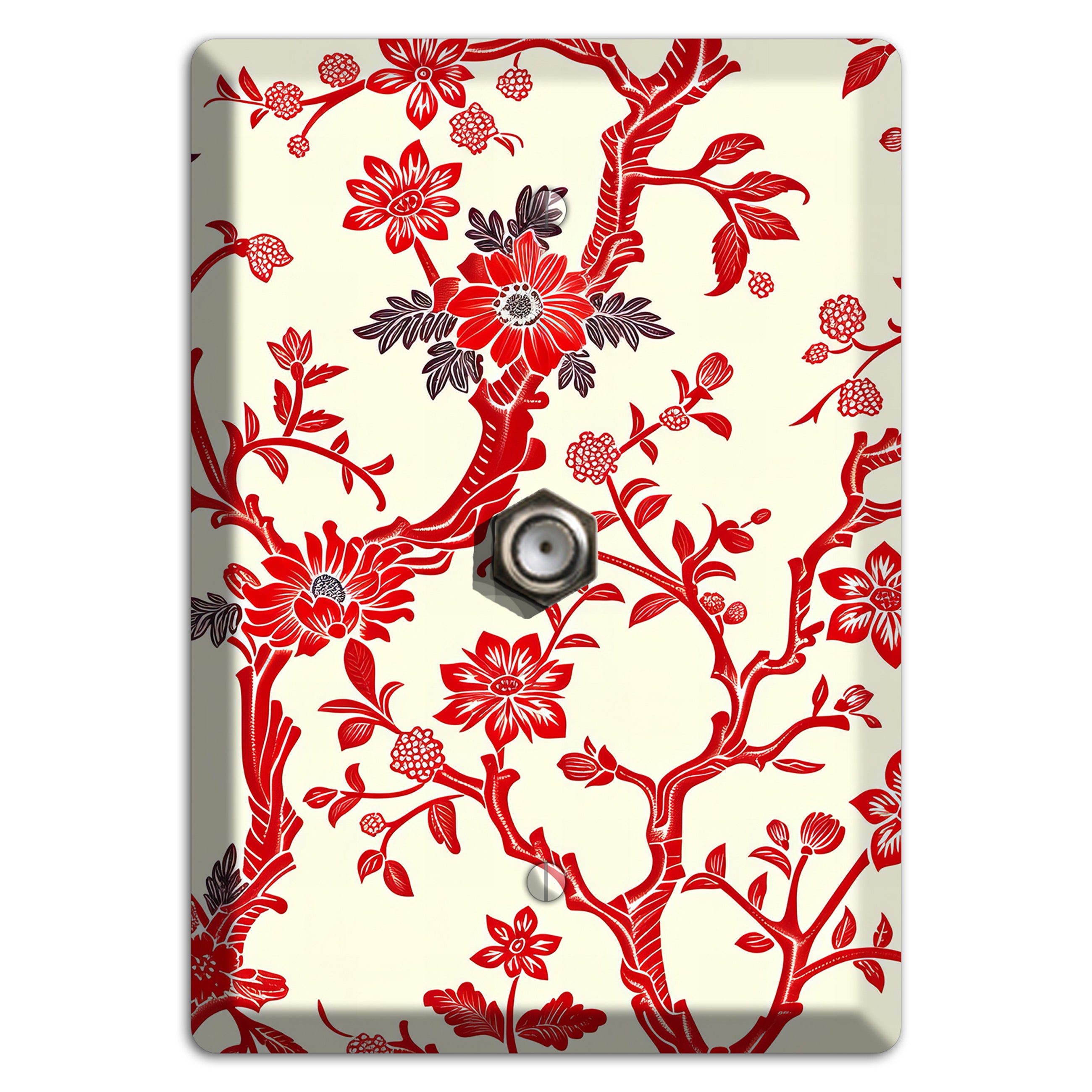 Crimson Branch & Bloom Cable Wallplate