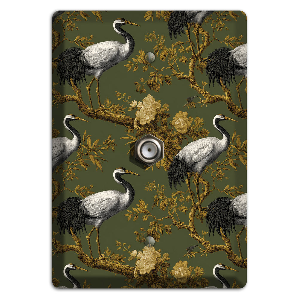 Olive Toile Sanctuary Cable Wallplate