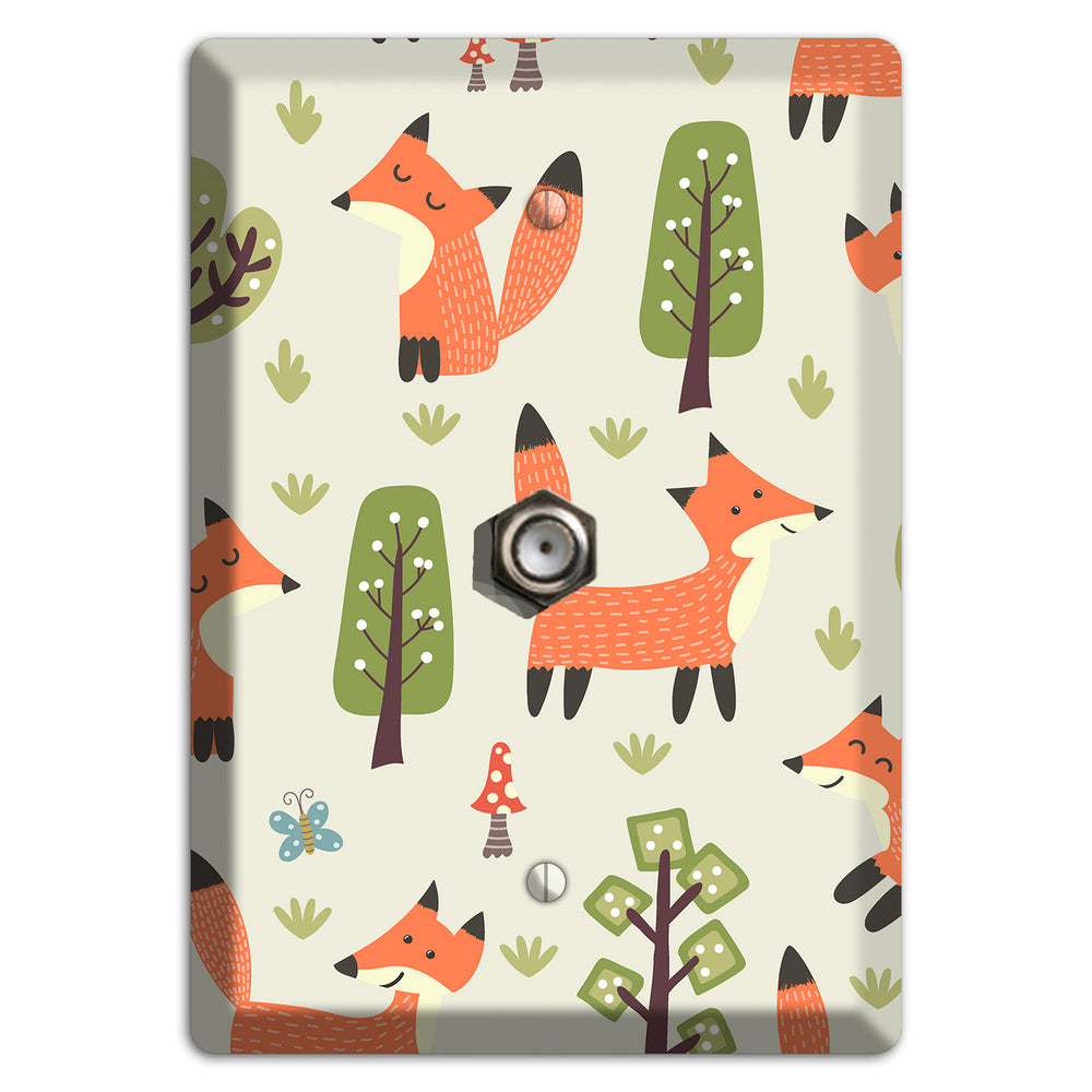 Fox & Forest (Olive) Cable Wallplate