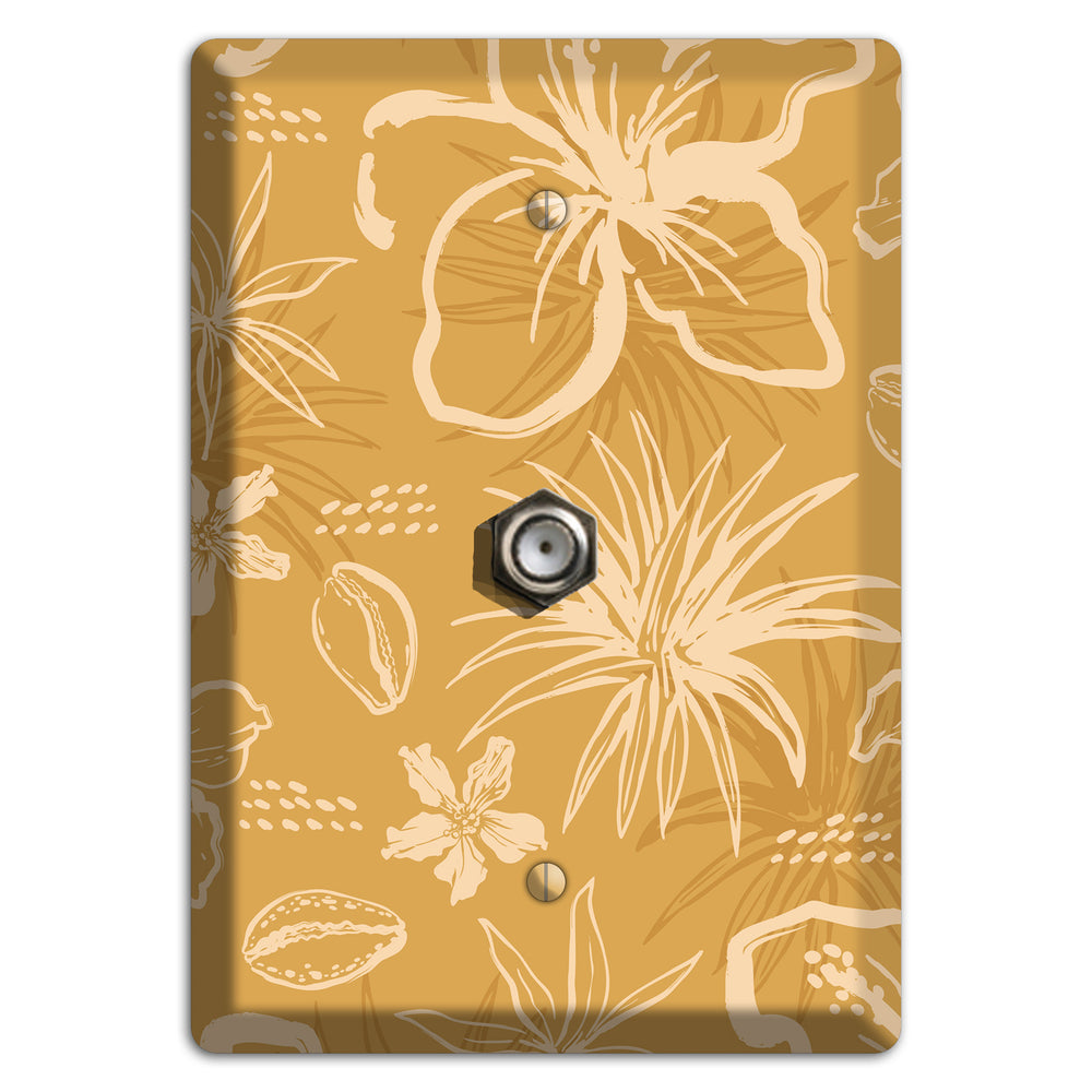 Golden Hibiscus Drift Cable Wallplate