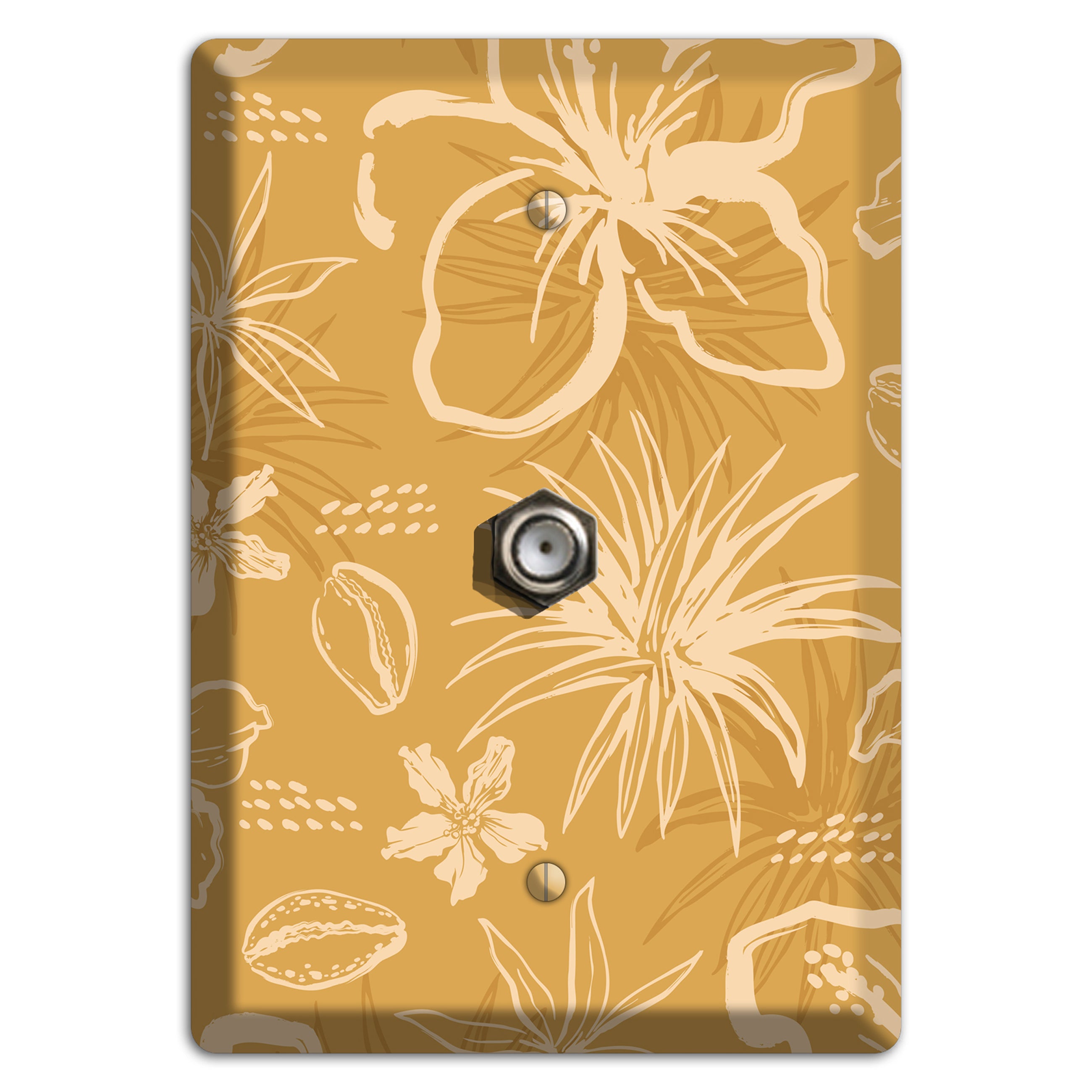 Golden Hibiscus Drift Cable Wallplate