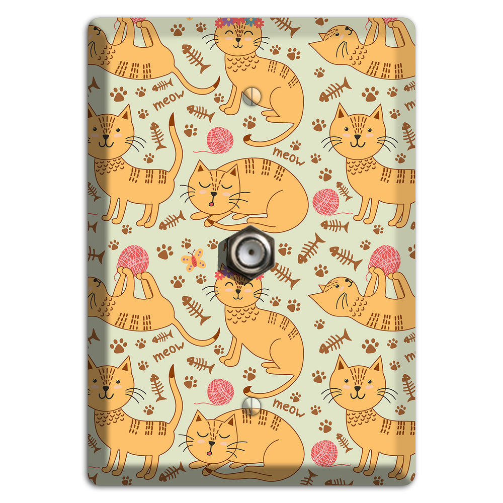 Meow Mix (Beige) Cable Wallplate
