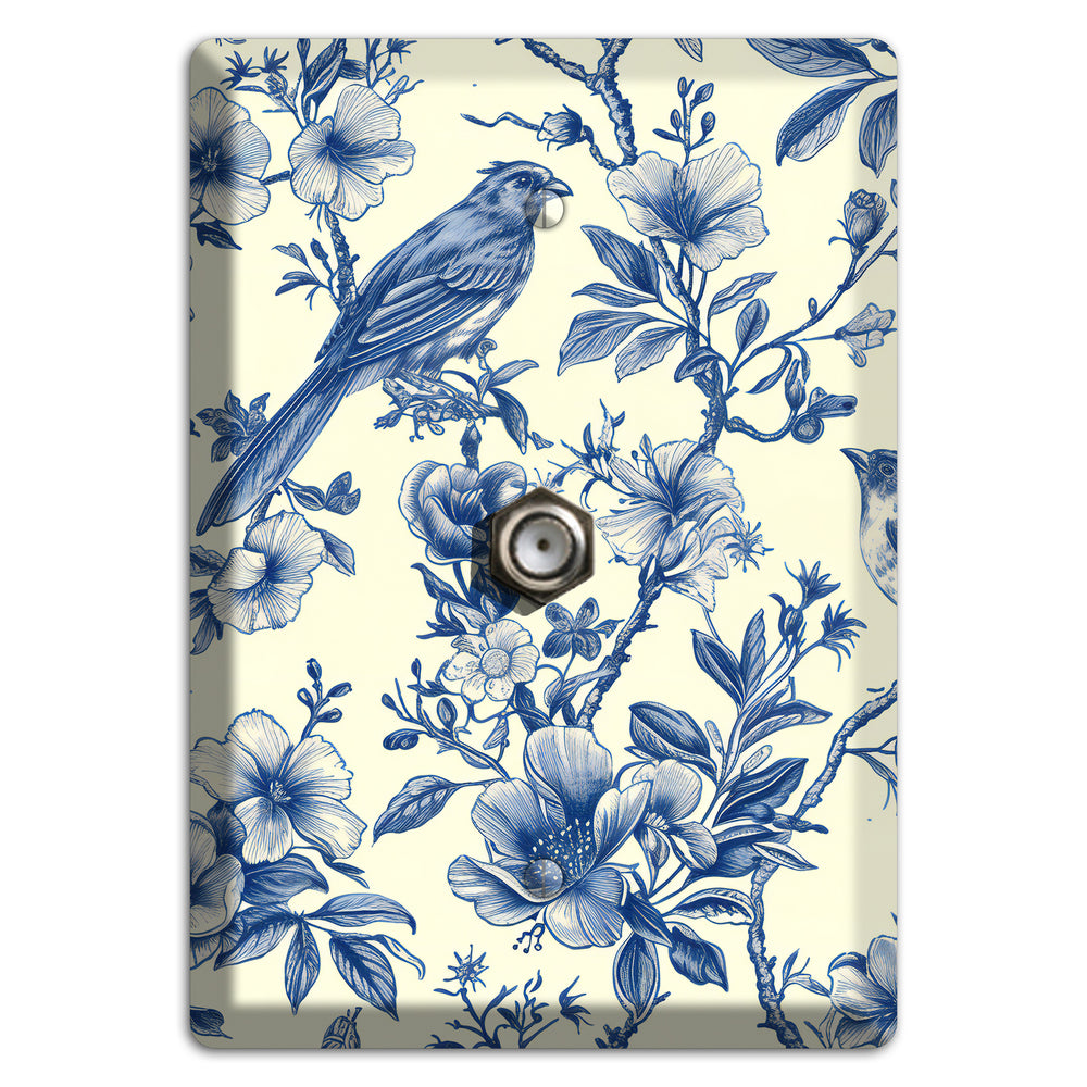 Porcelain Garden Song Cable Wallplate