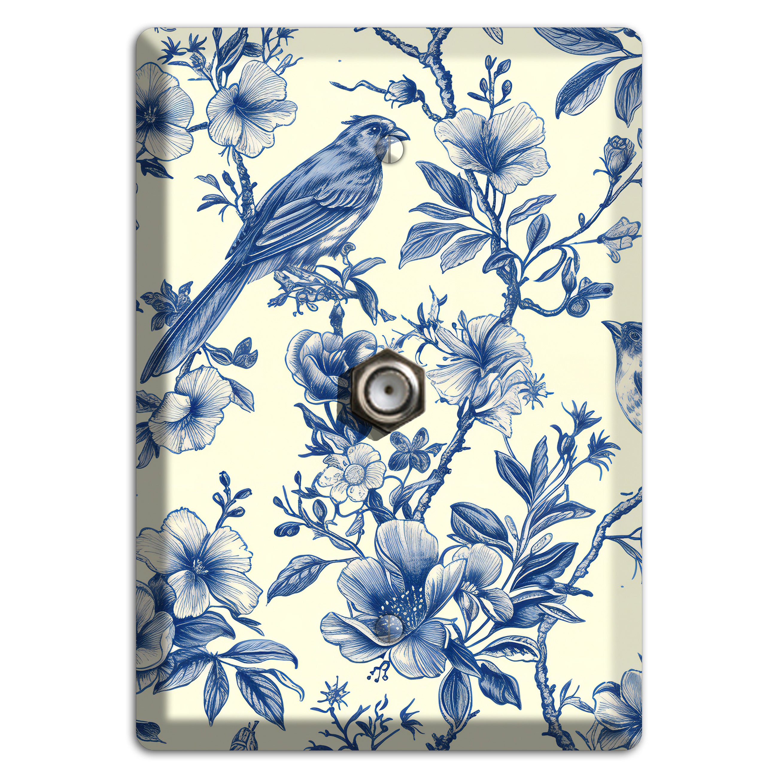 Porcelain Garden Song Cable Wallplate