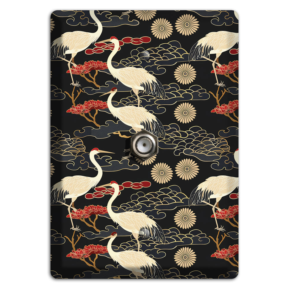 Obsidian Crane Procession Cable Wallplate