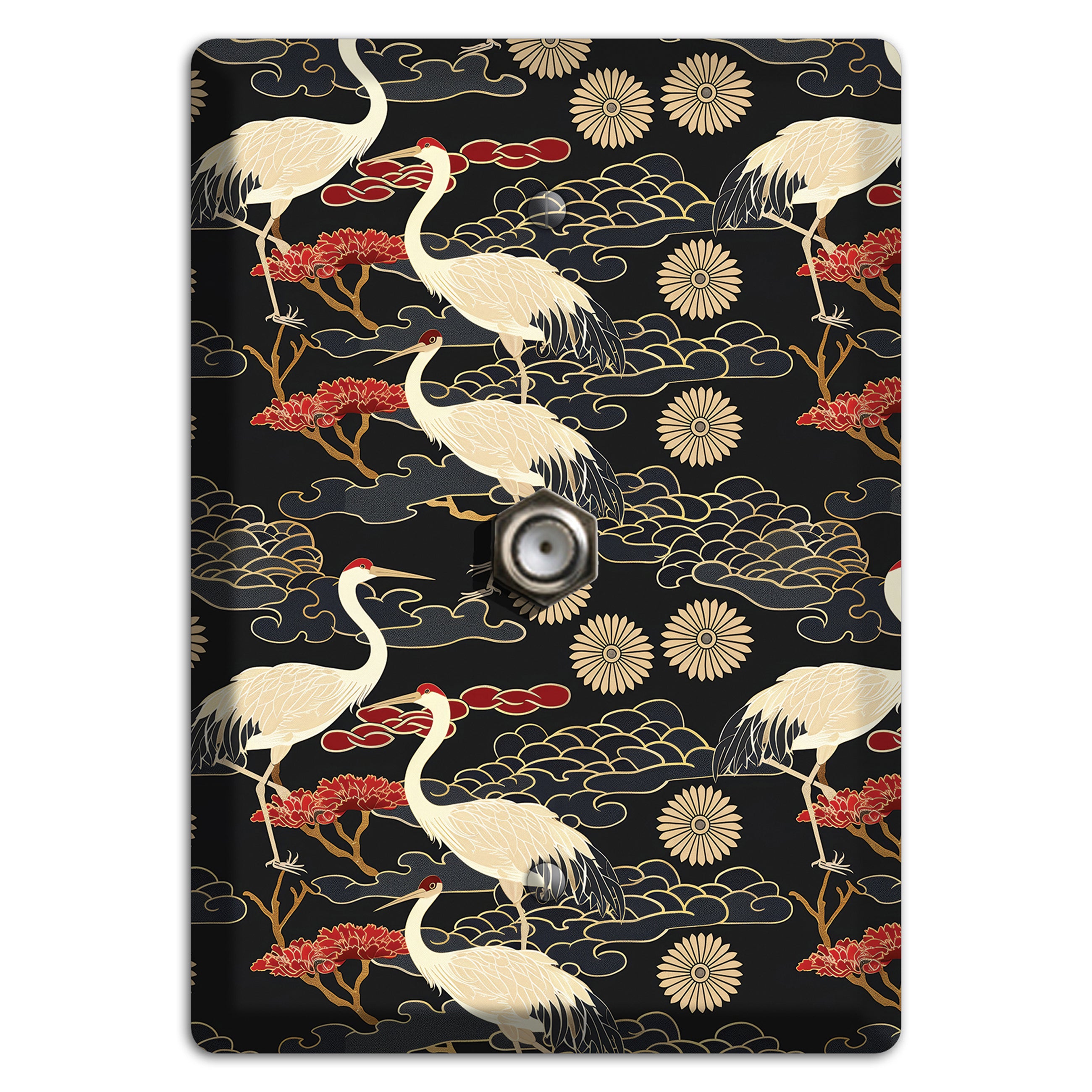 Obsidian Crane Procession Cable Wallplate