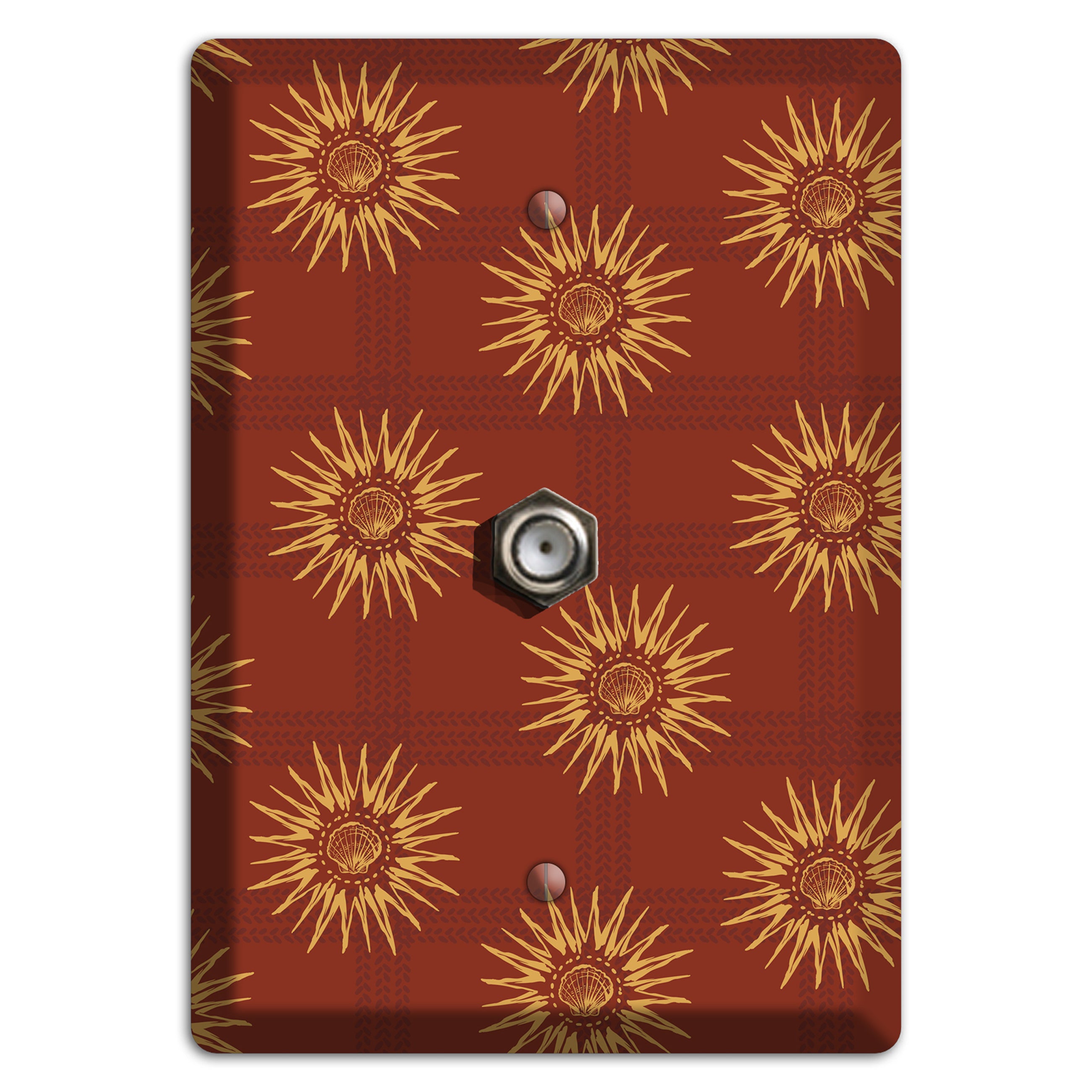 Russet Sun Plaid Cable Wallplate