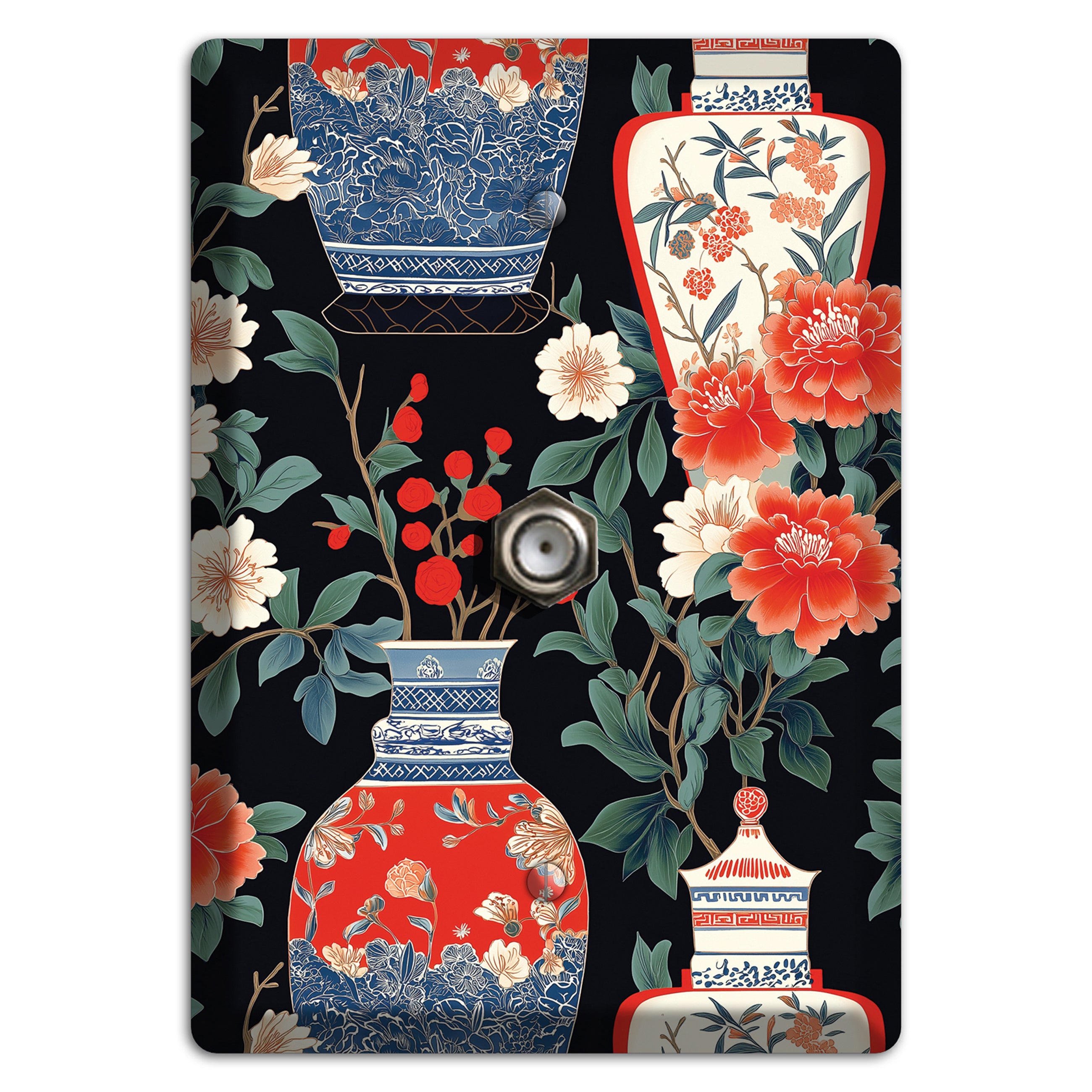 Porcelain Garden Dusk Cable Wallplate