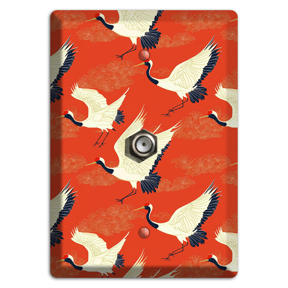 Vermillion Crane Flight Cable Wallplate