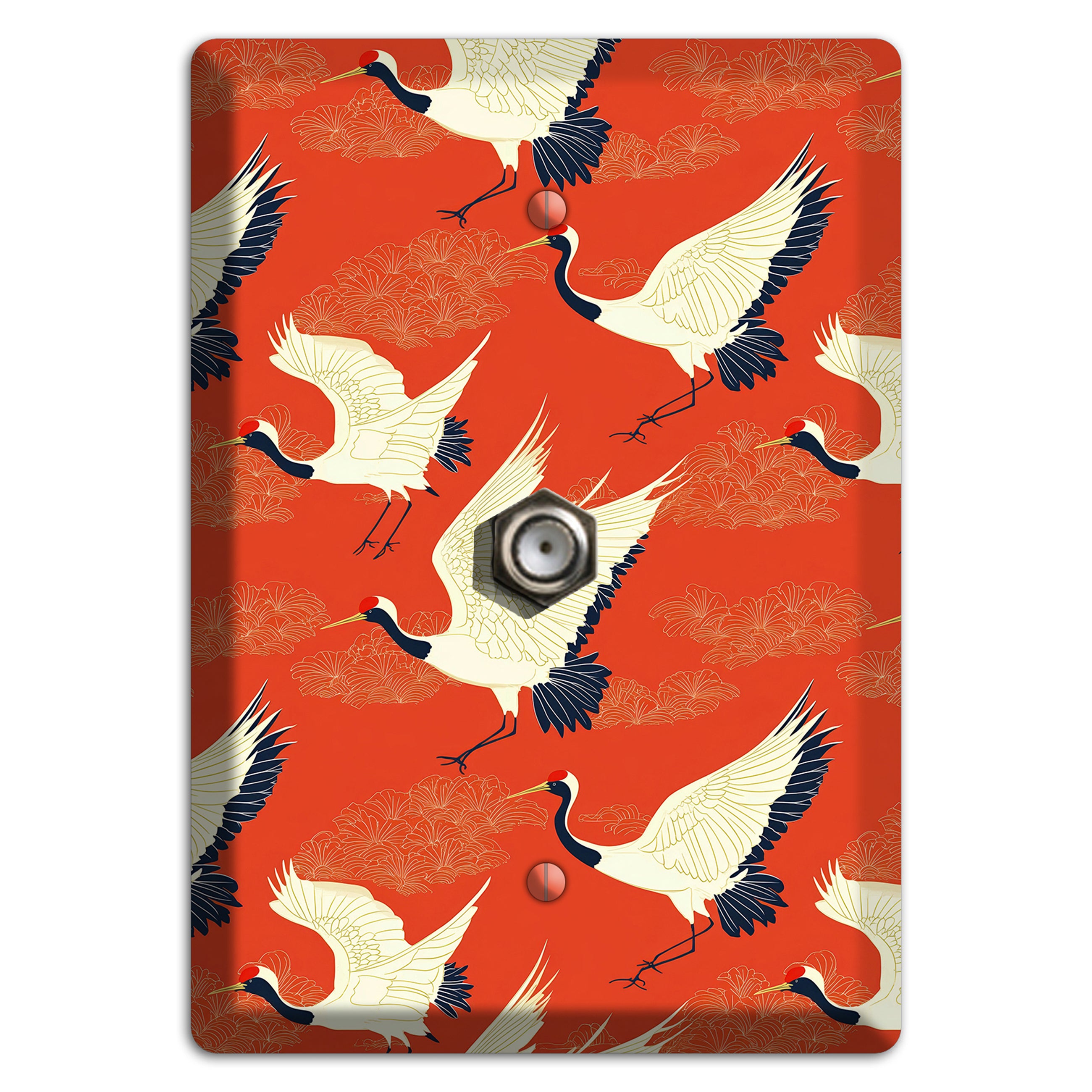 Vermillion Crane Flight Cable Wallplate