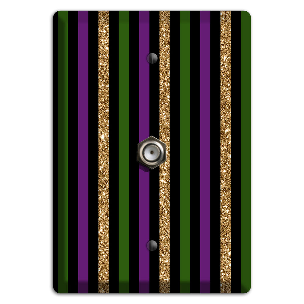 Carnival Stripes: Noir Cable Wallplate