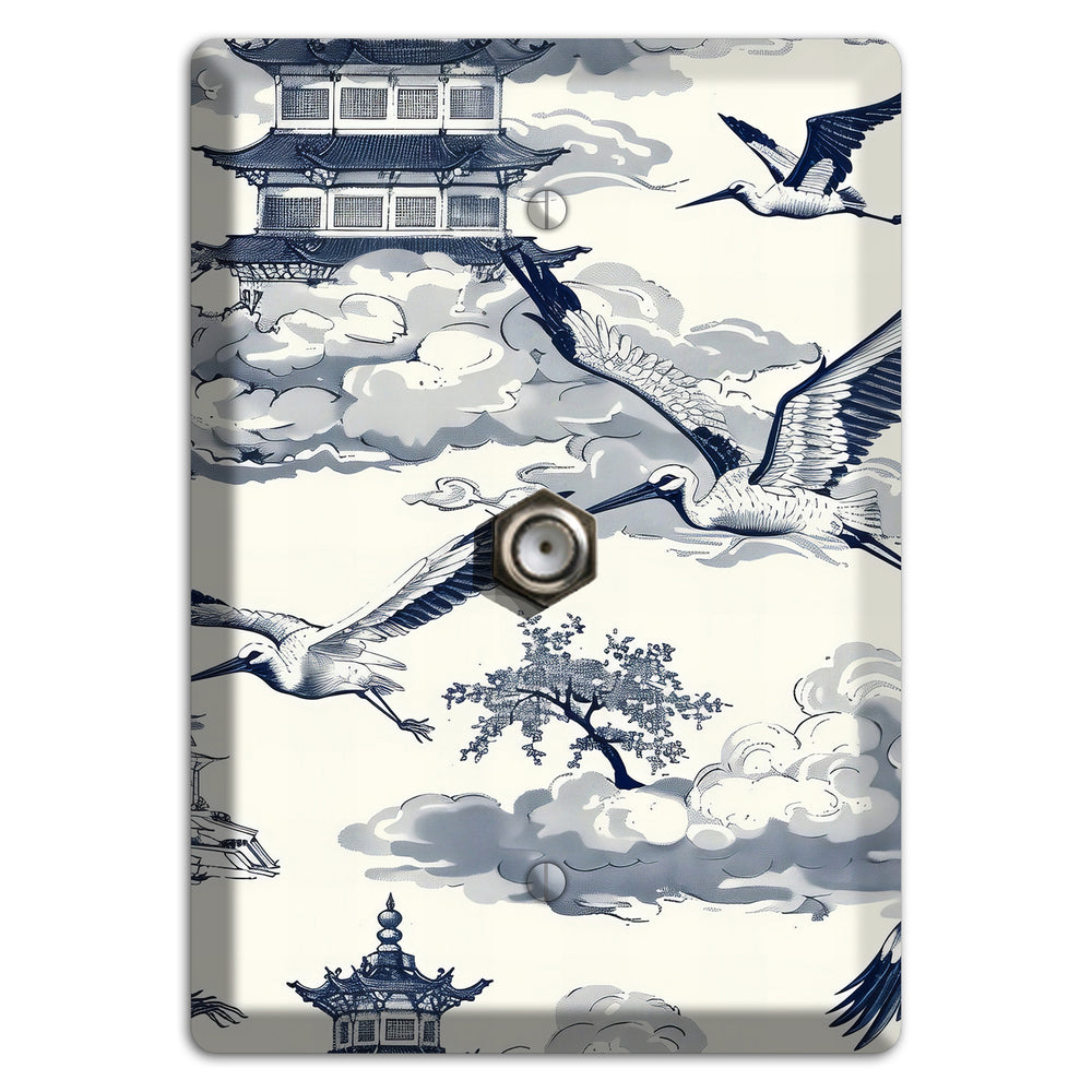 Crane Sky Toile Cable Wallplate