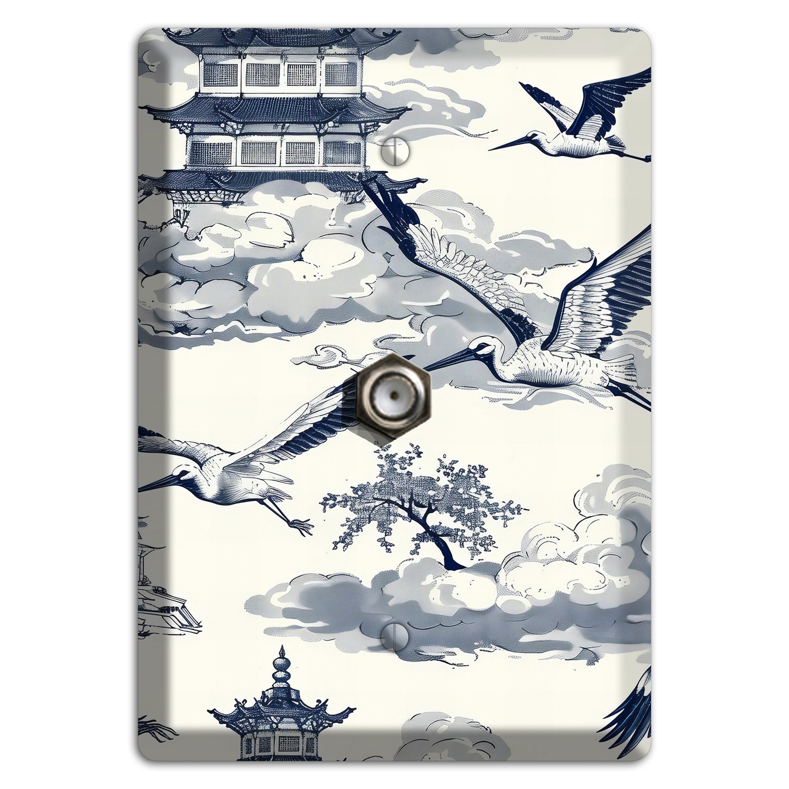Crane Sky Toile Cable Wallplate