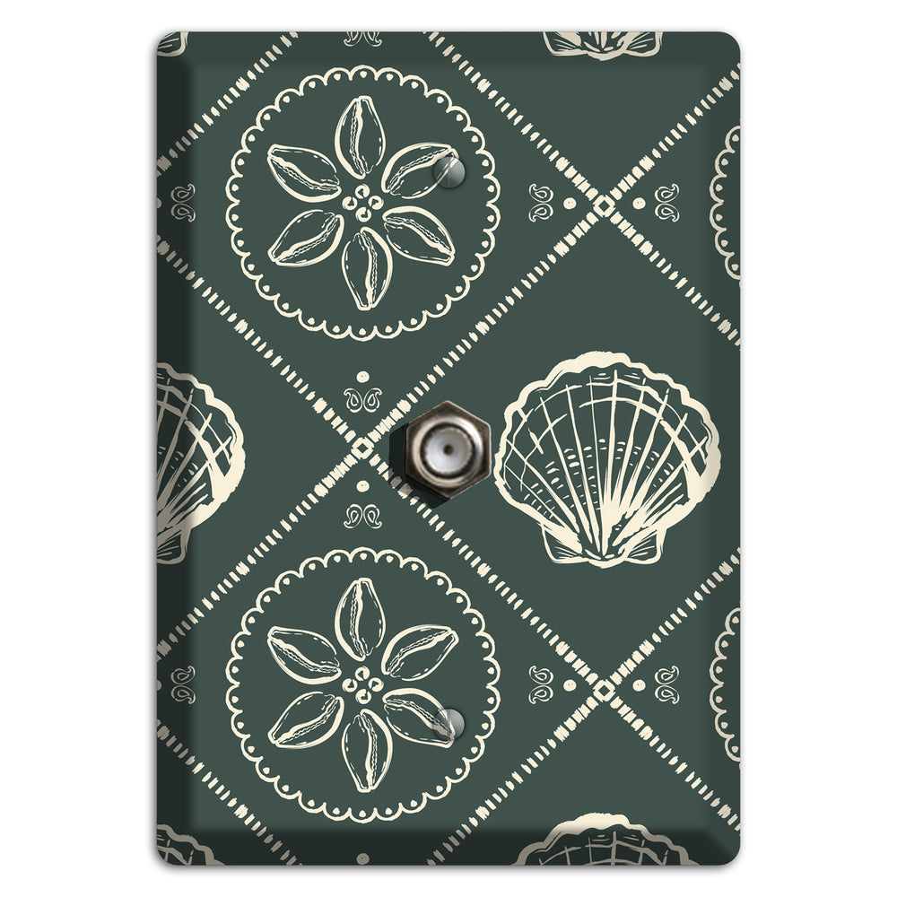 Slate Cowrie Medallion Cable Wallplate
