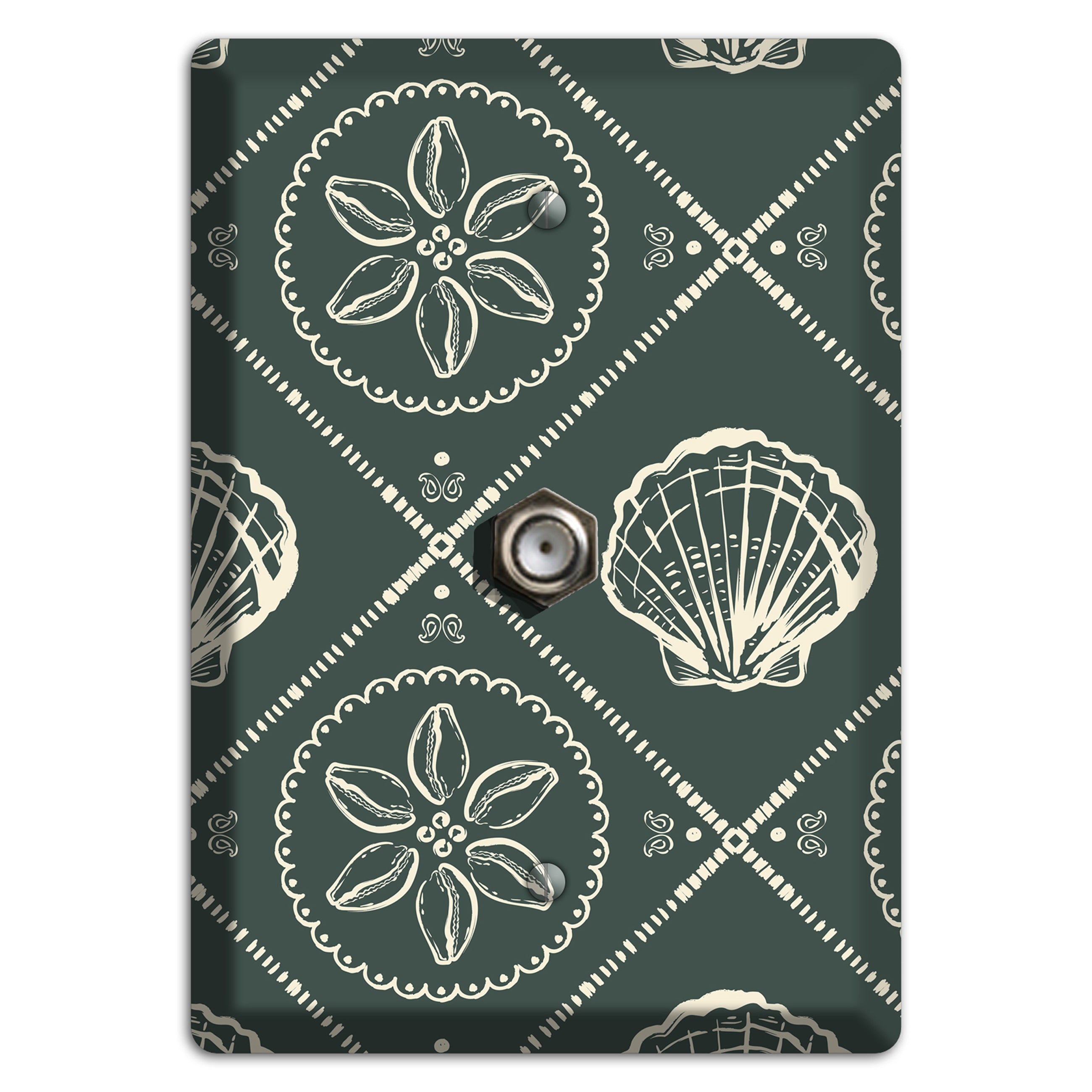 Slate Cowrie Medallion Cable Wallplate