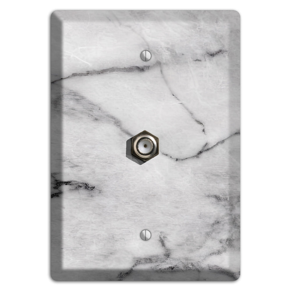 Gray and White Marble Cable Wallplate