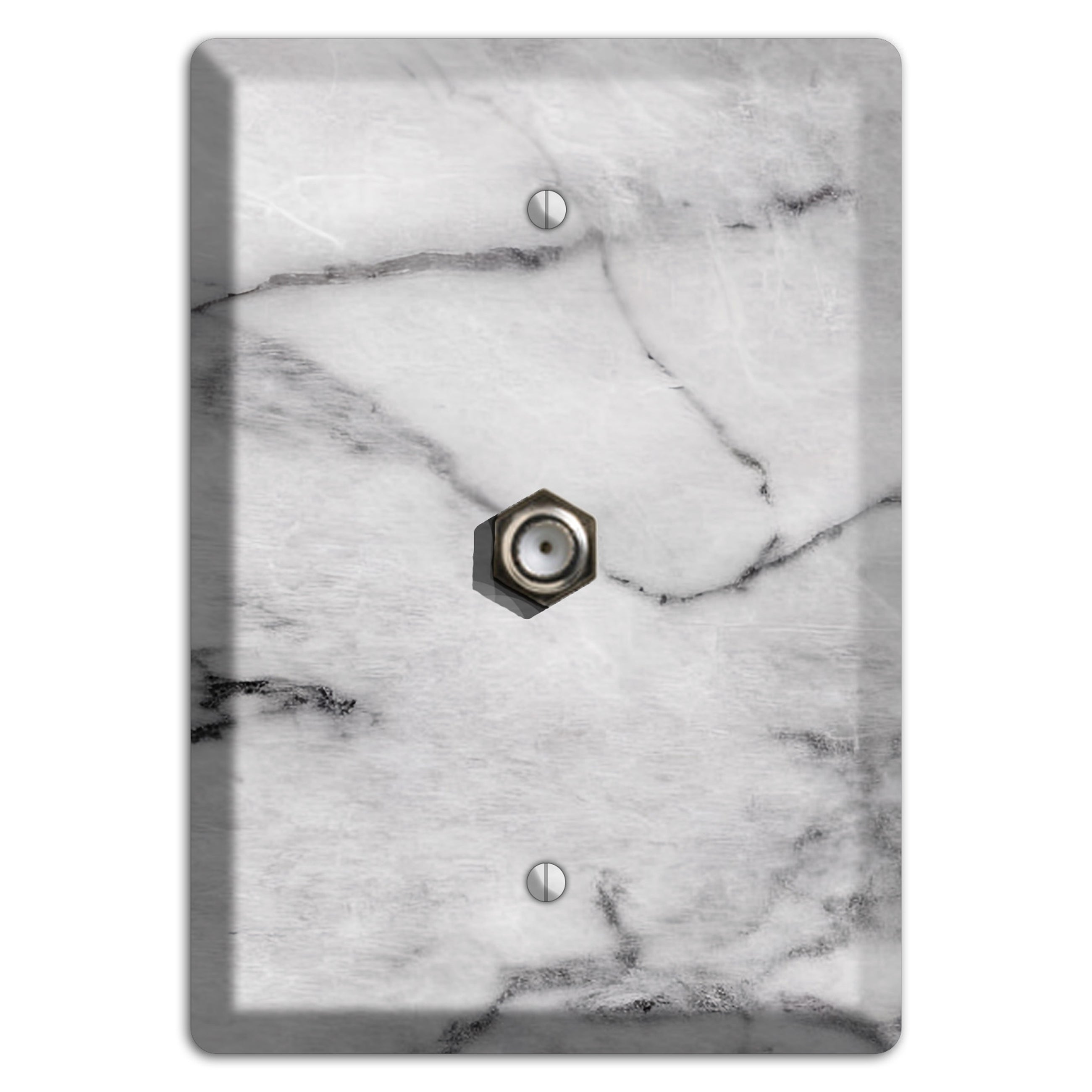 Gray and White Marble Cable Wallplate