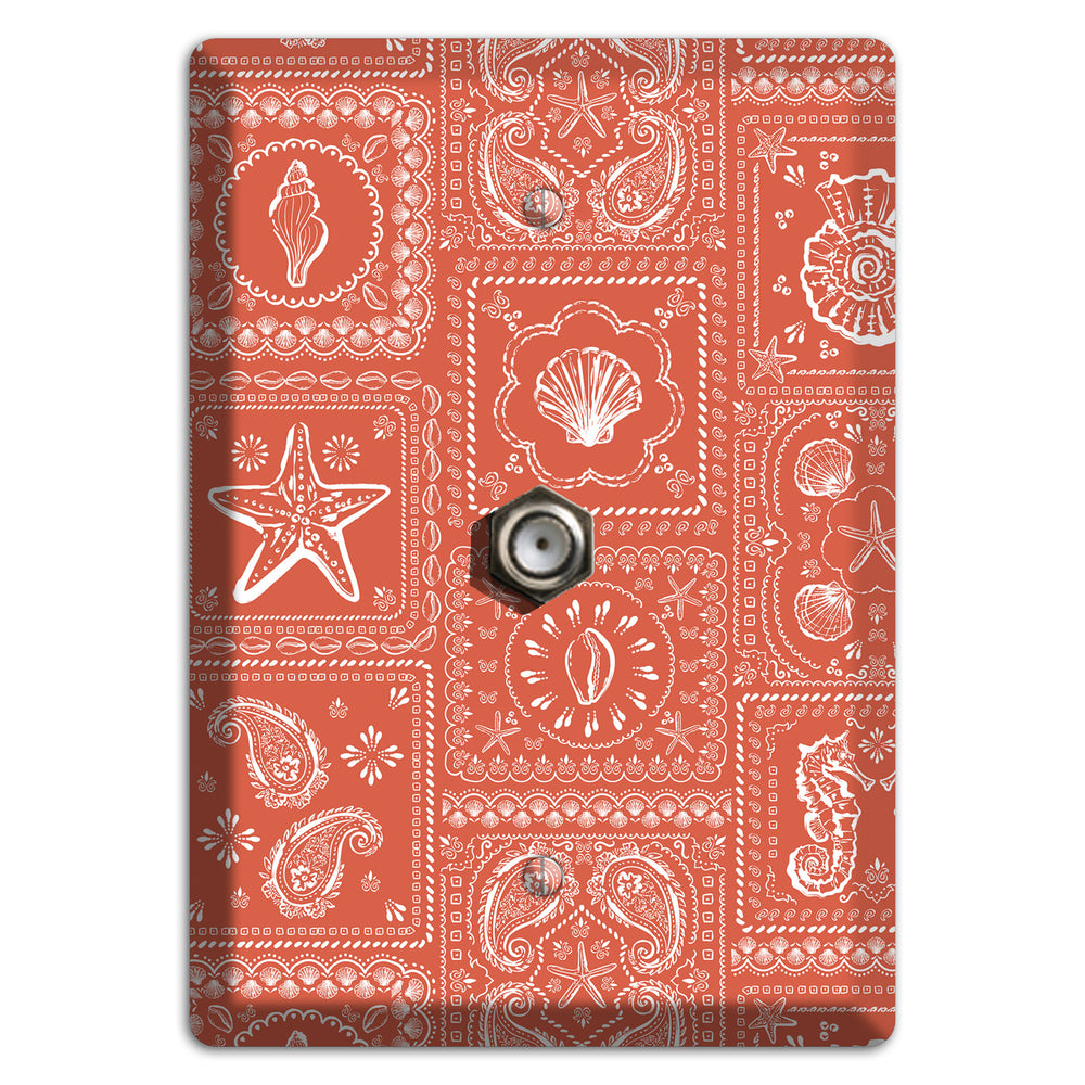 Terracotta Shell Patchwork Cable Wallplate