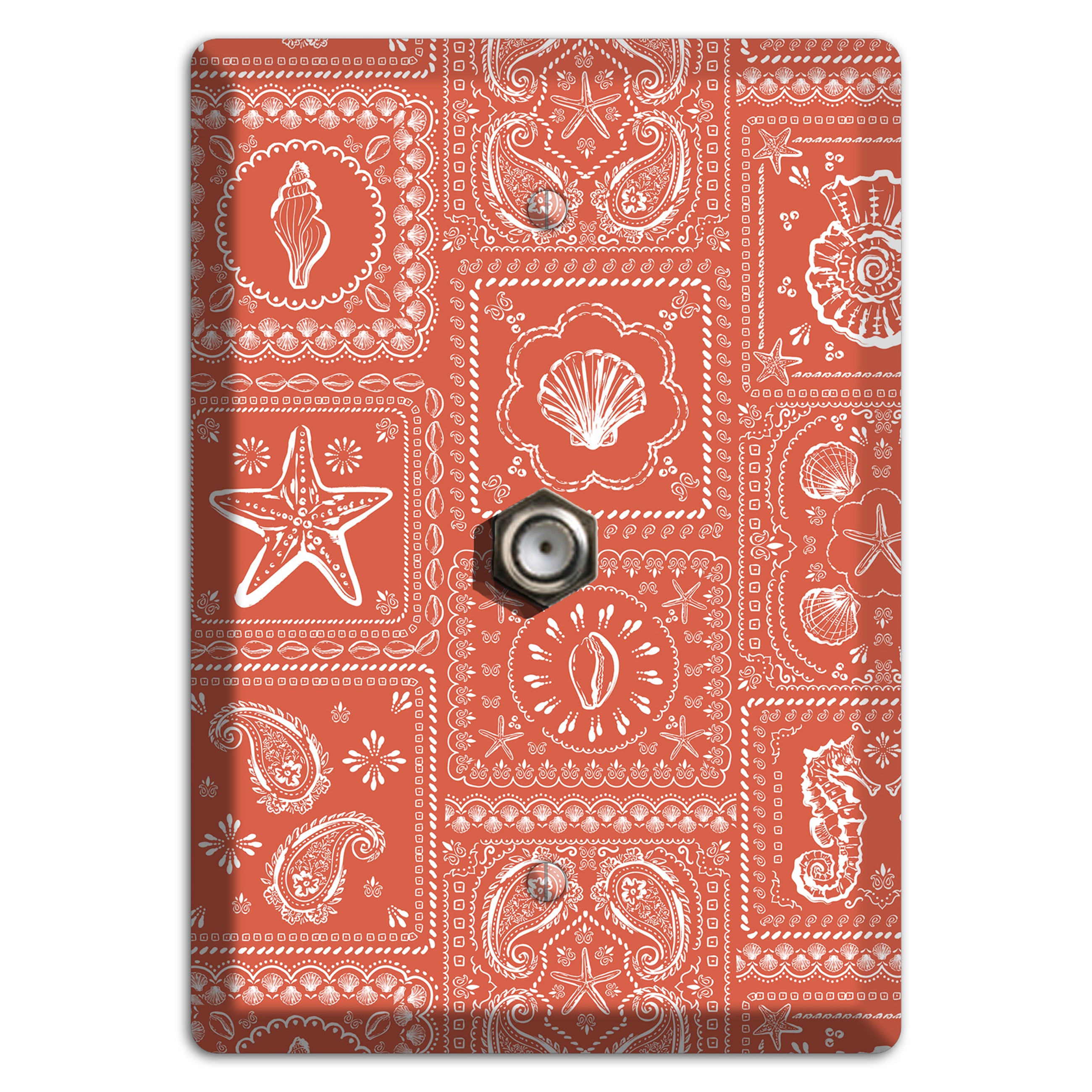 Terracotta Shell Patchwork Cable Wallplate