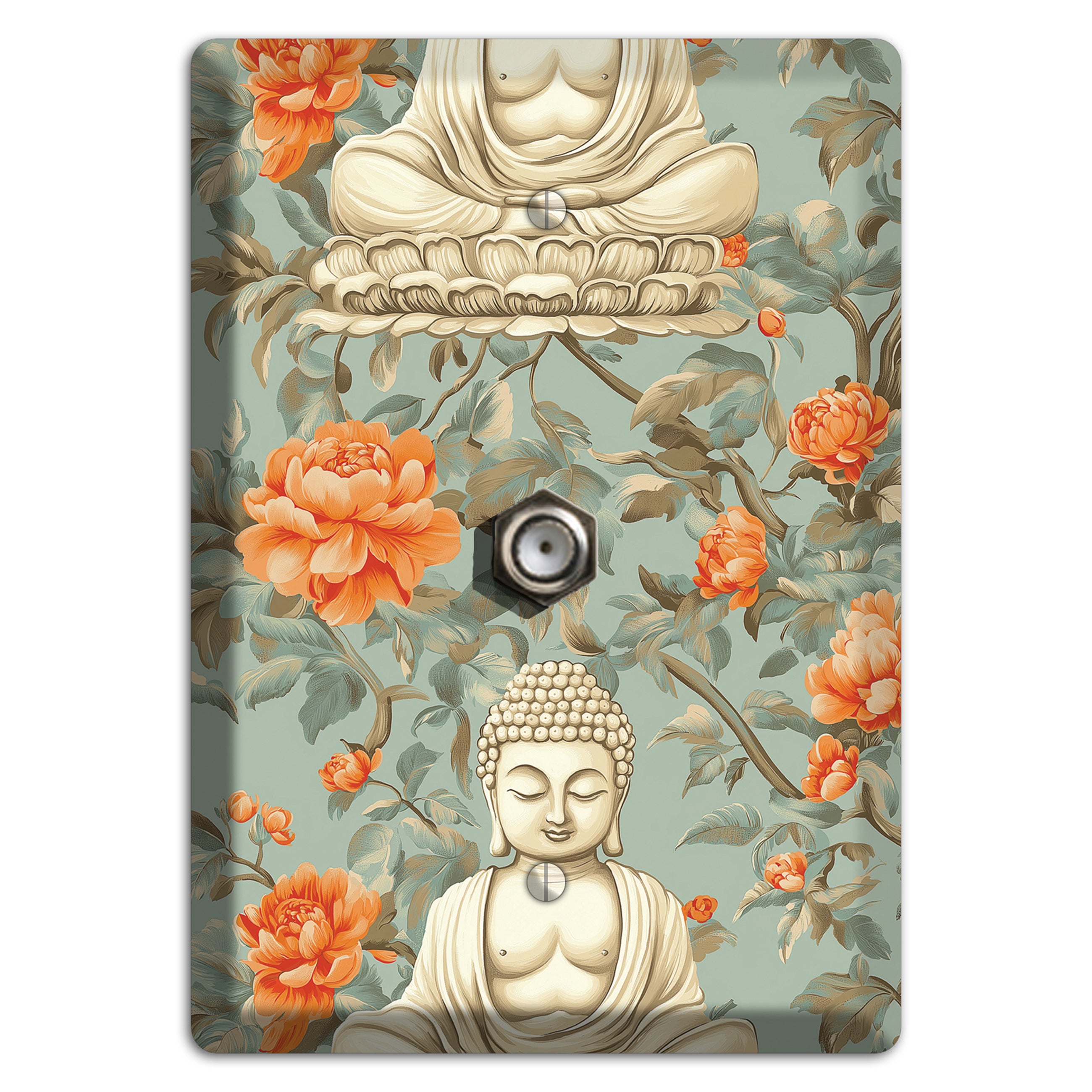 Lotus & Peony Cable Wallplate