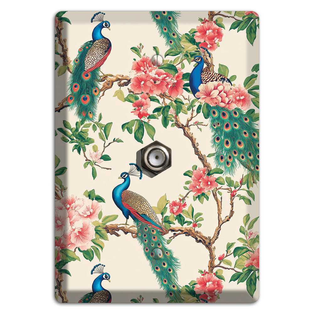 Peacock & Peony Court Cable Wallplate