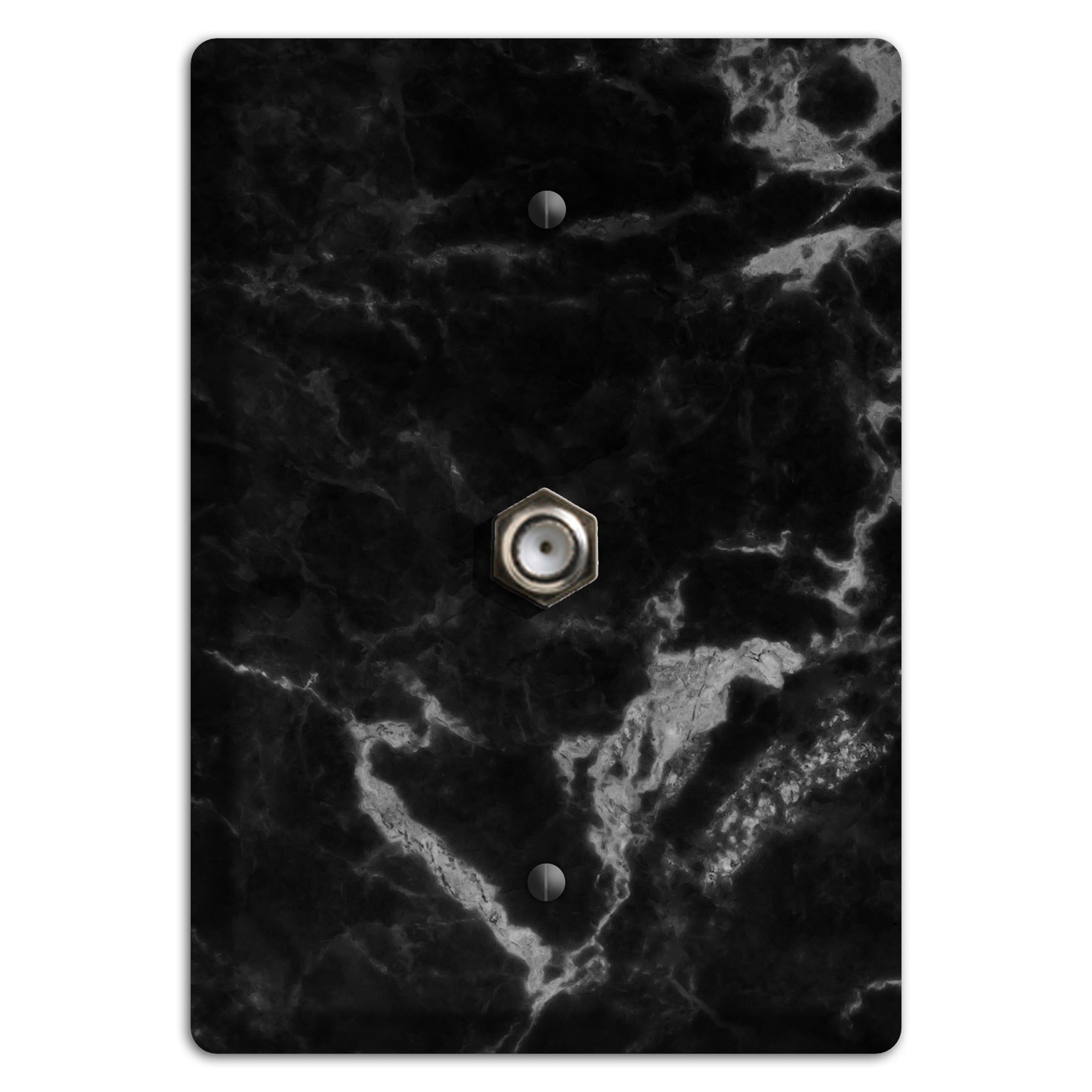Black and Silver Marble Cable Wallplate
