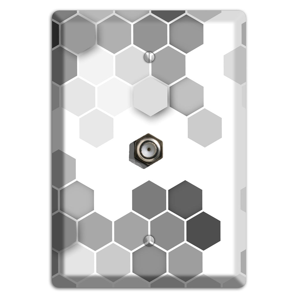 Monochrome Hexagon Tiling Cable Wallplate