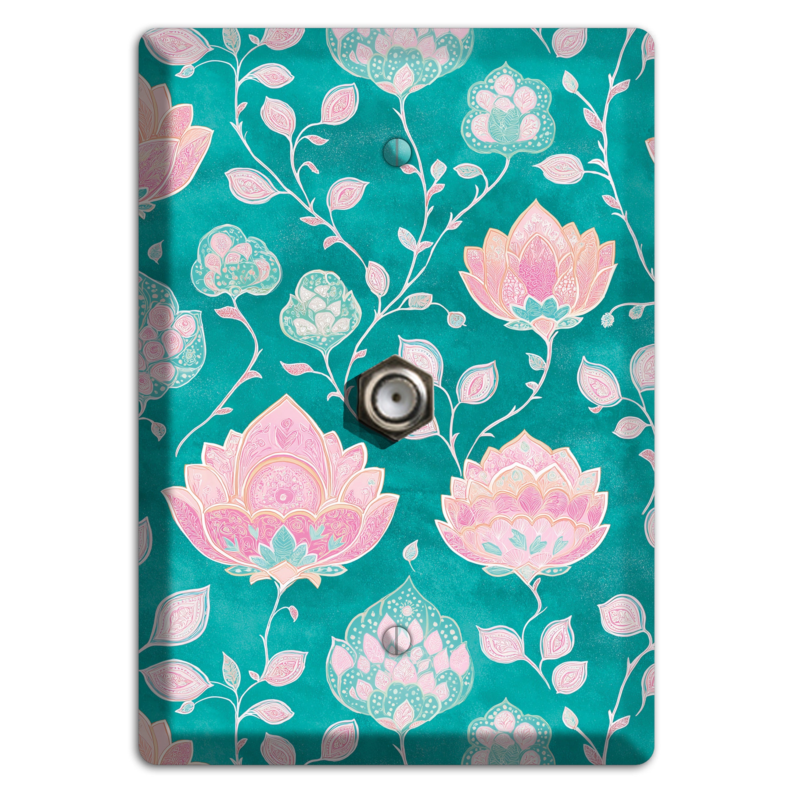 Lotus Garden Bloom Cable Wallplate