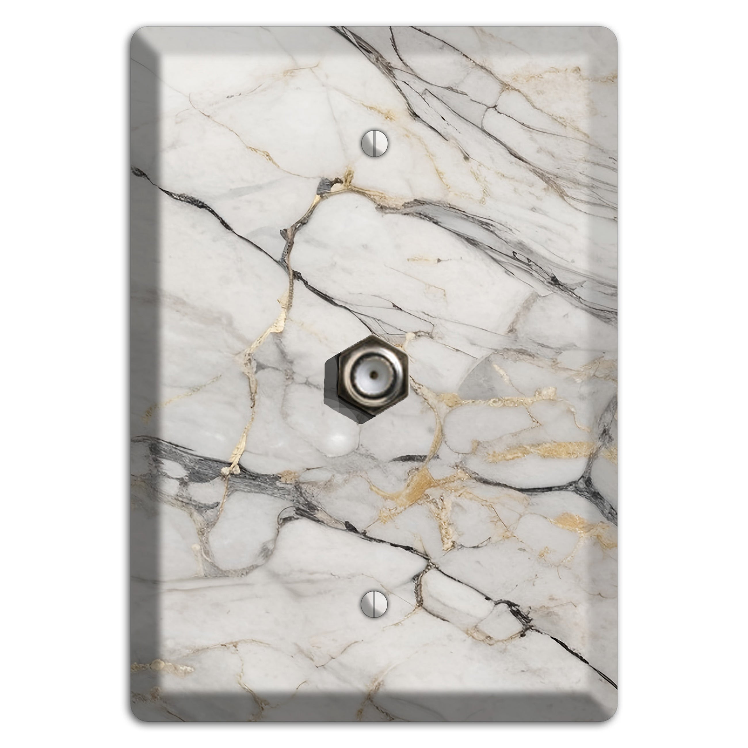 Roman Coffee Marble Cable Wallplate