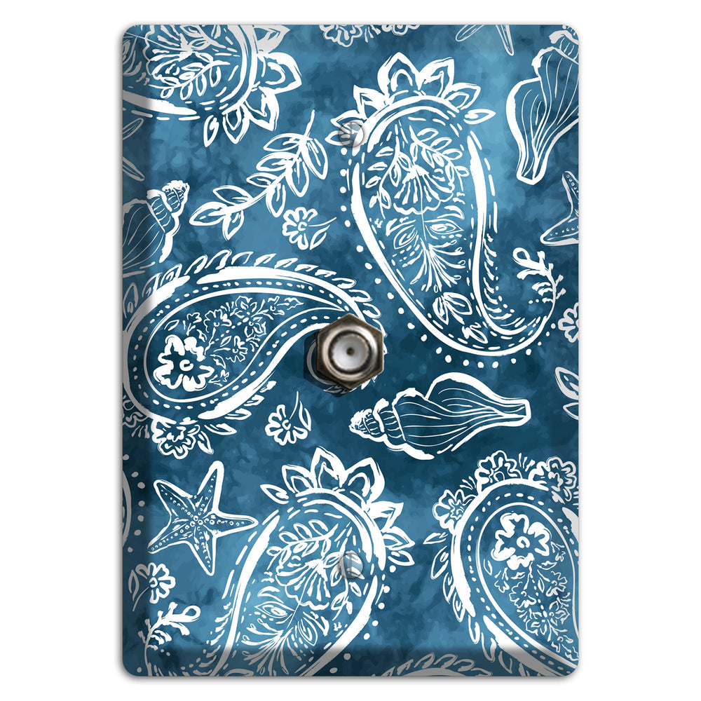 Indigo Tide Paisley Cable Wallplate
