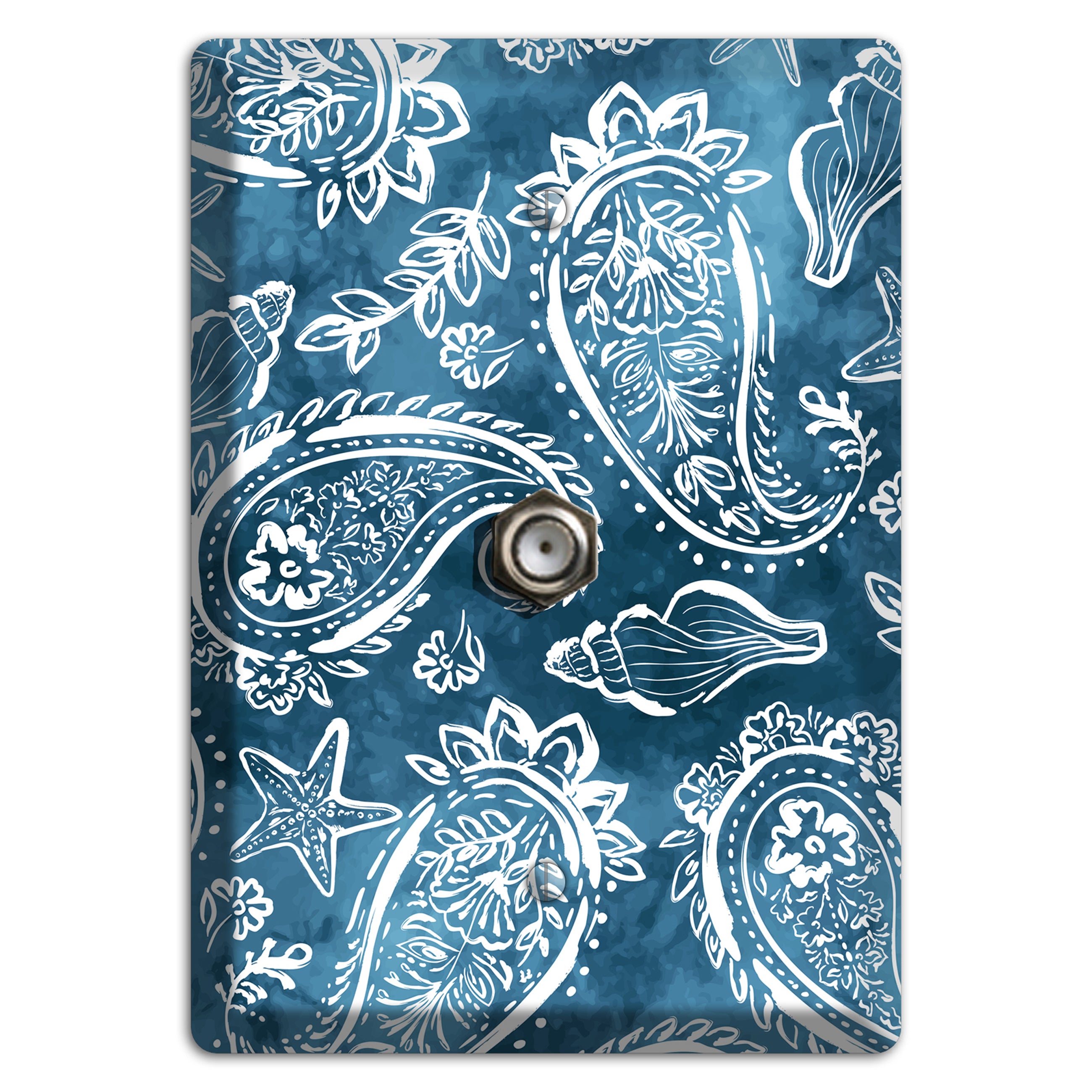Indigo Tide Paisley Cable Wallplate