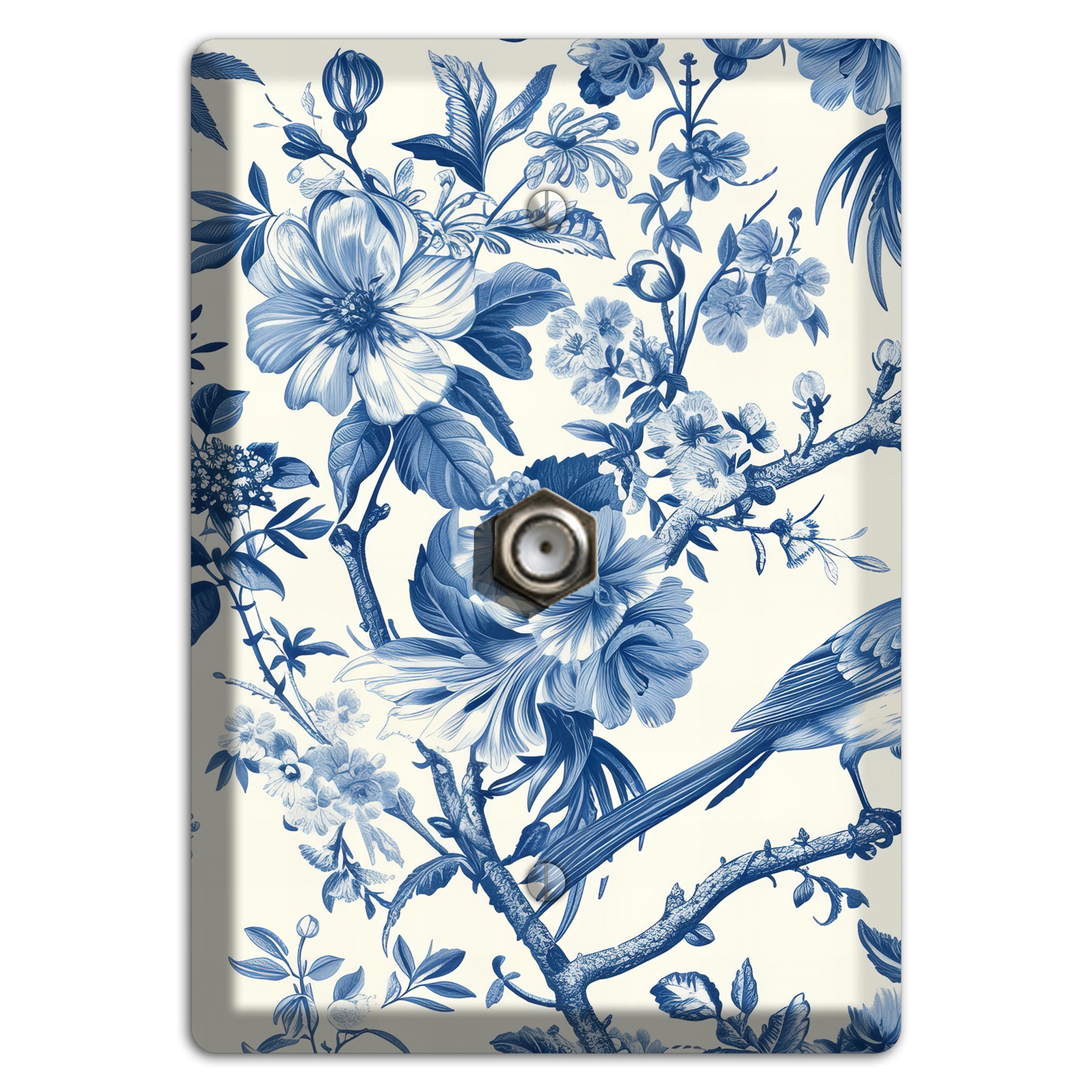 Garden Reverie Blue Cable Wallplate