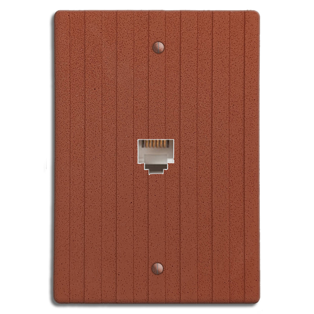 Terra Red Boho Stripes Phone Hardware with Plate