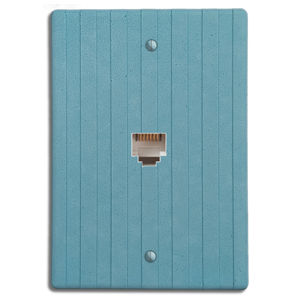 Caribbean Blue Boho Stripes Phone Hardware with Plate