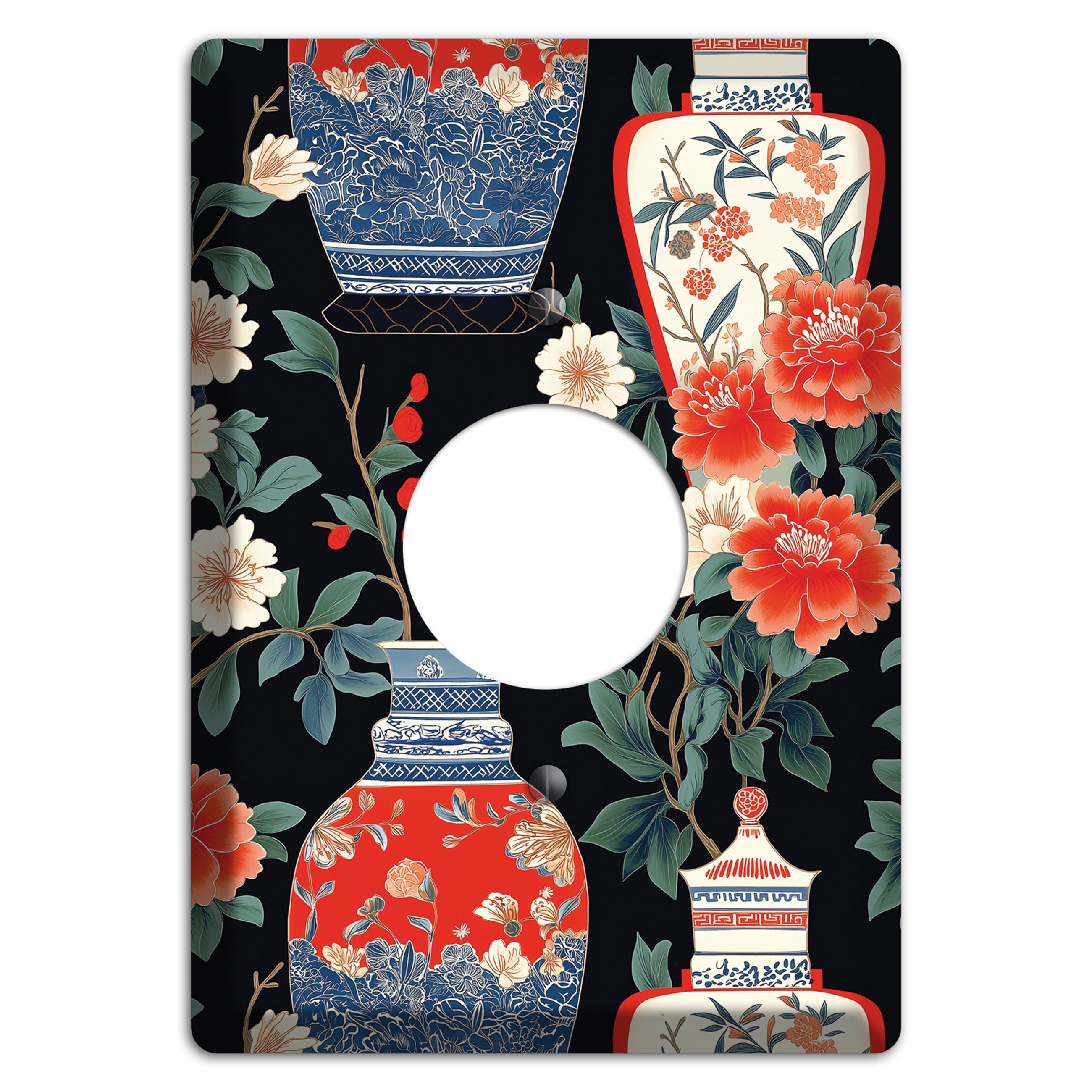Porcelain Garden Dusk Single Receptacle Wallplate