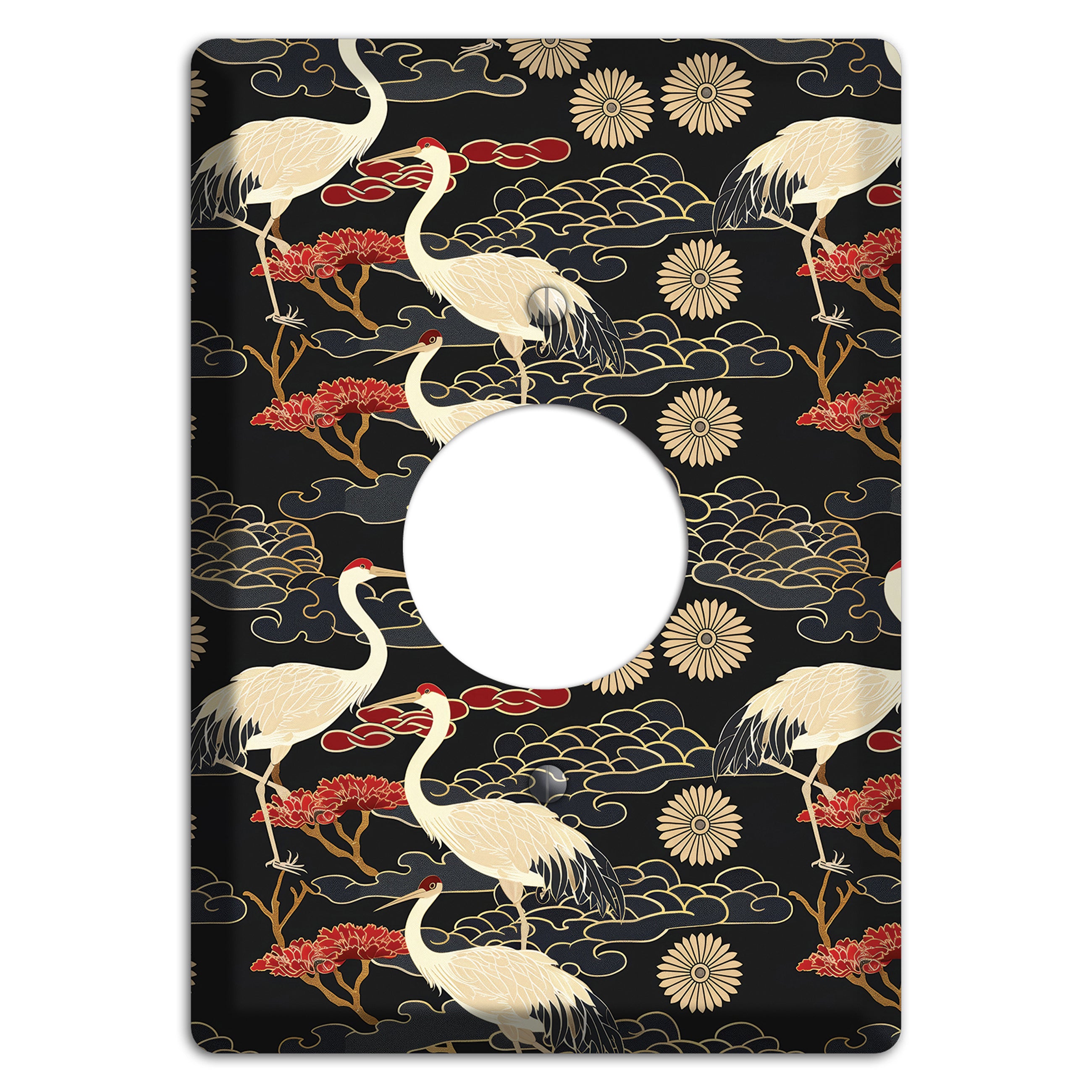Obsidian Crane Procession Single Receptacle Wallplate