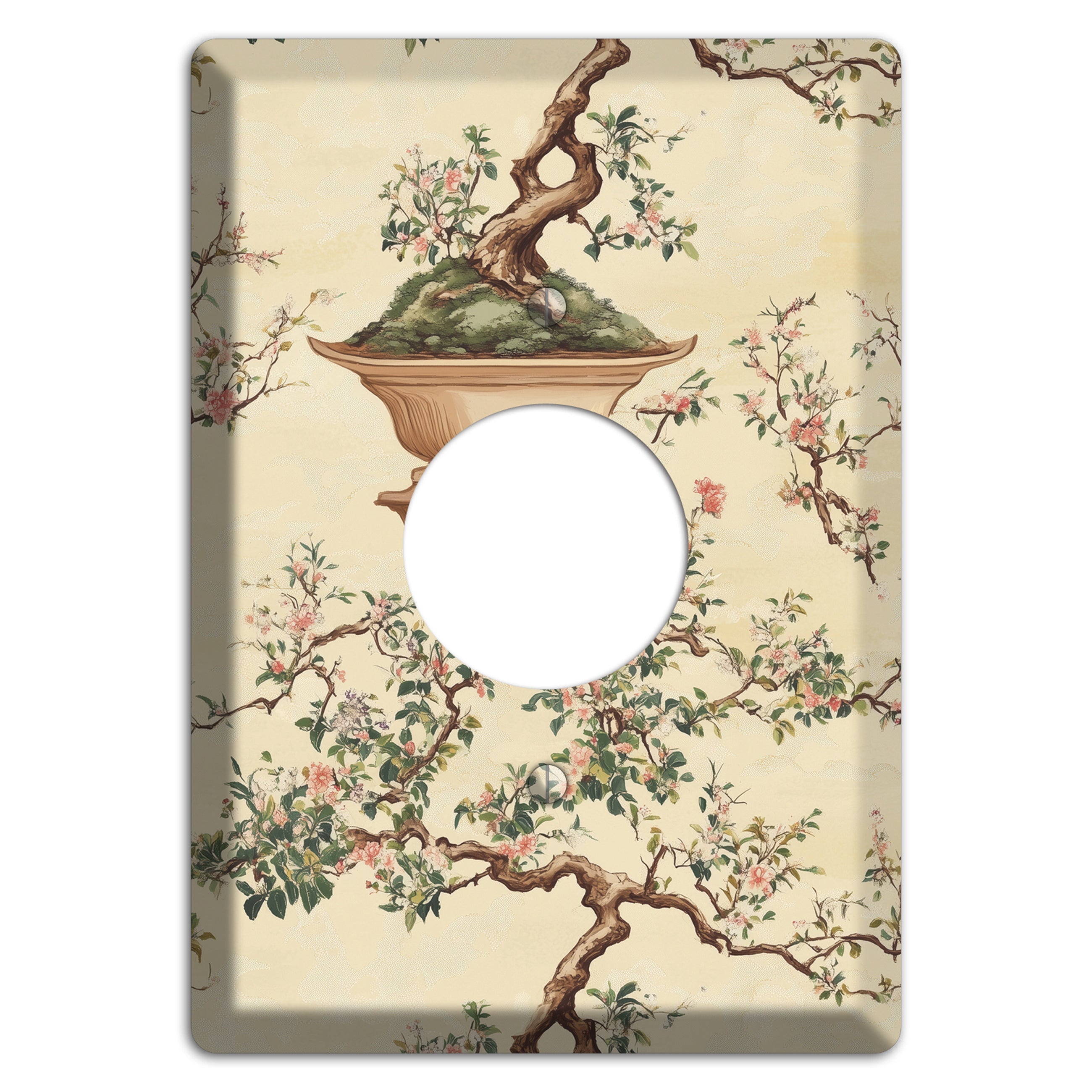 Bonsai & Blossom Single Receptacle Wallplate