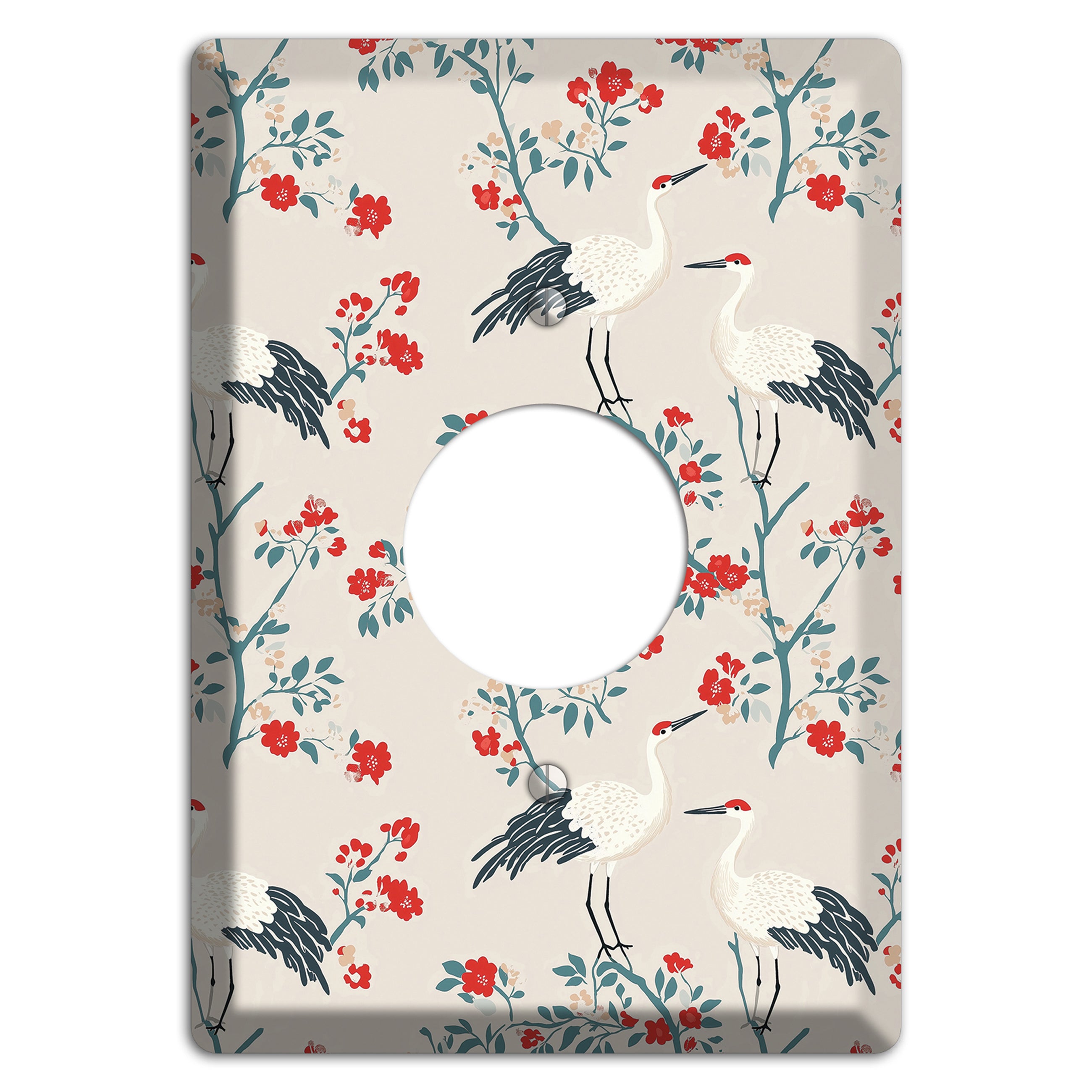 Ivory Blossom Vigil Single Receptacle Wallplate