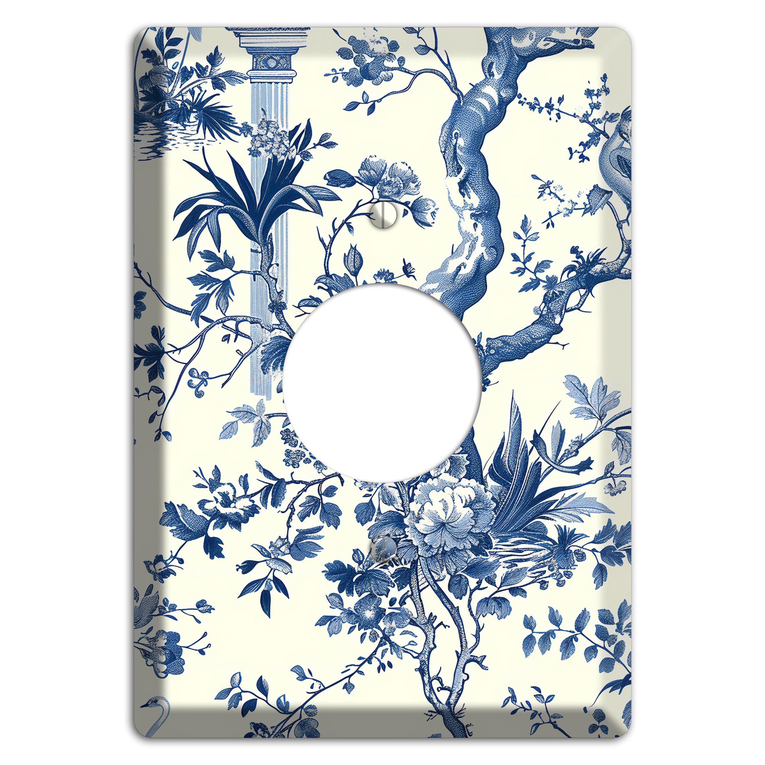 Pagoda & Plume Single Receptacle Wallplate
