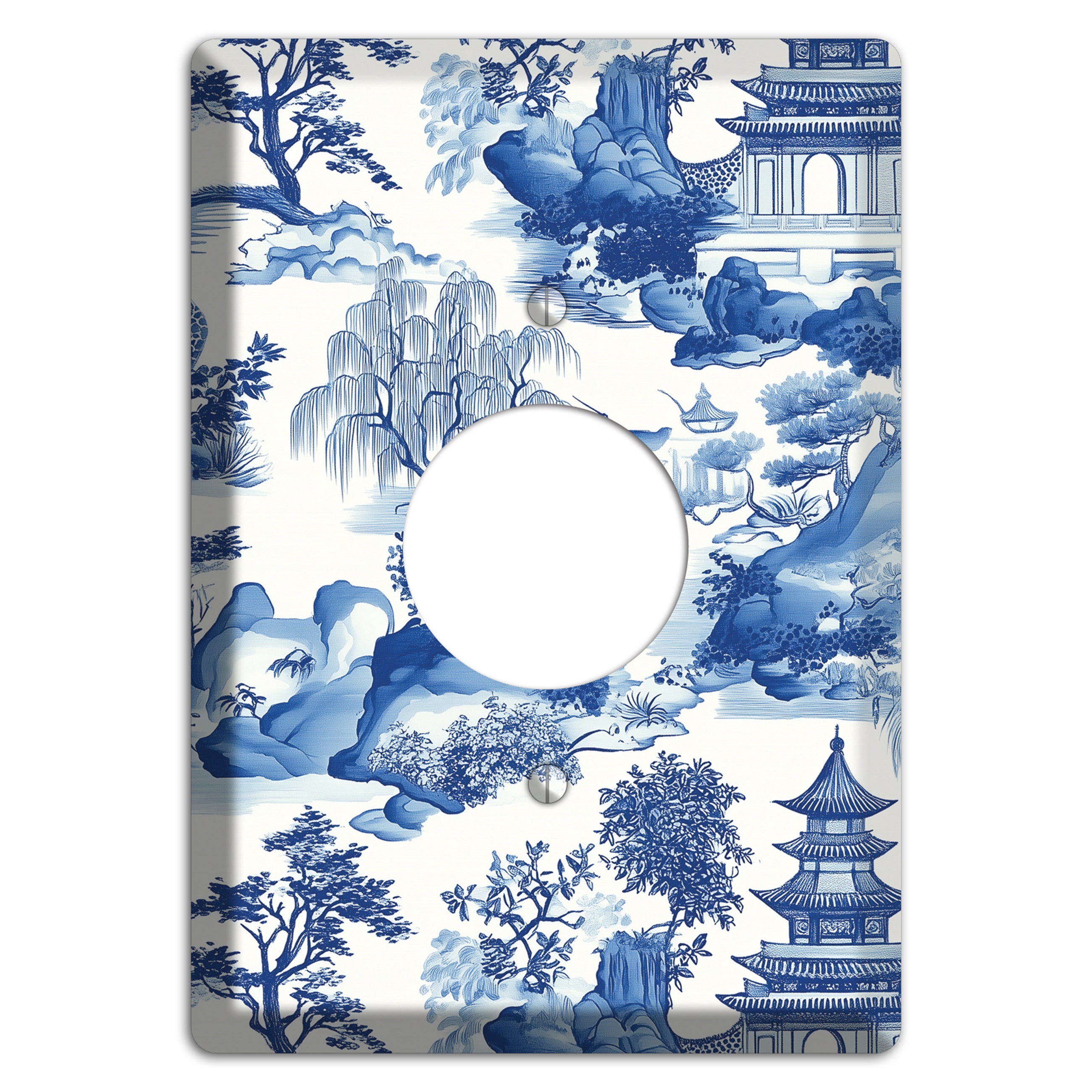 Willow & Pagoda Single Receptacle Wallplate