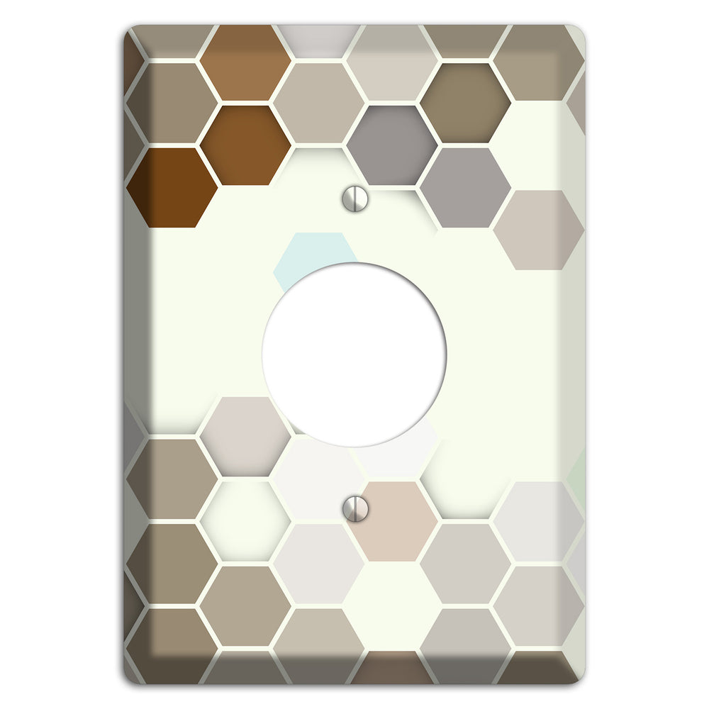 Earth-Toned Honeycomb Mosaic Single Receptacle Wallplate
