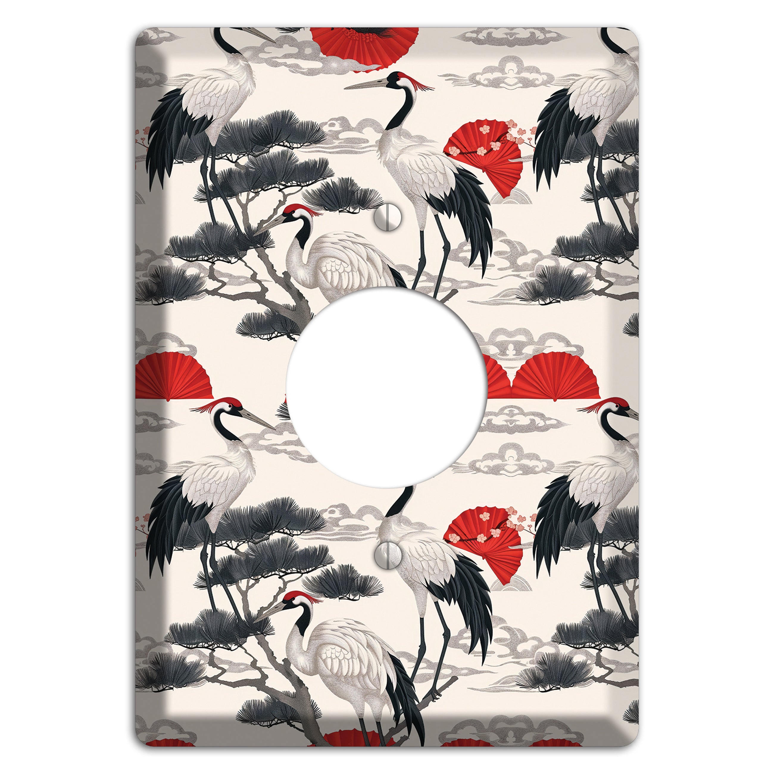 Crimson Fan & Pine Single Receptacle Wallplate